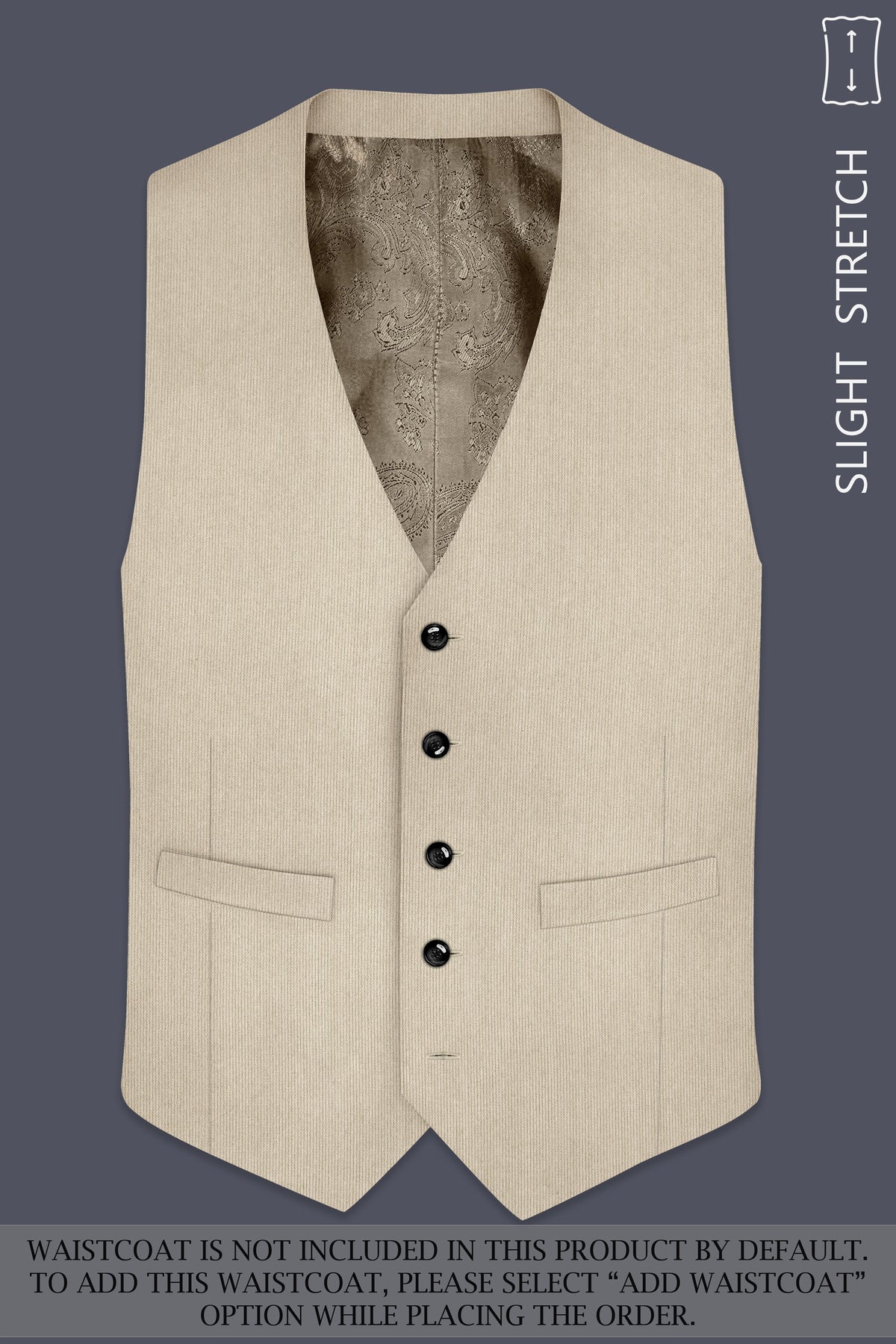Ivoria-Vanilla Cream Diamond Textured Wool Rich Slight Stretch Double Breasted Suit