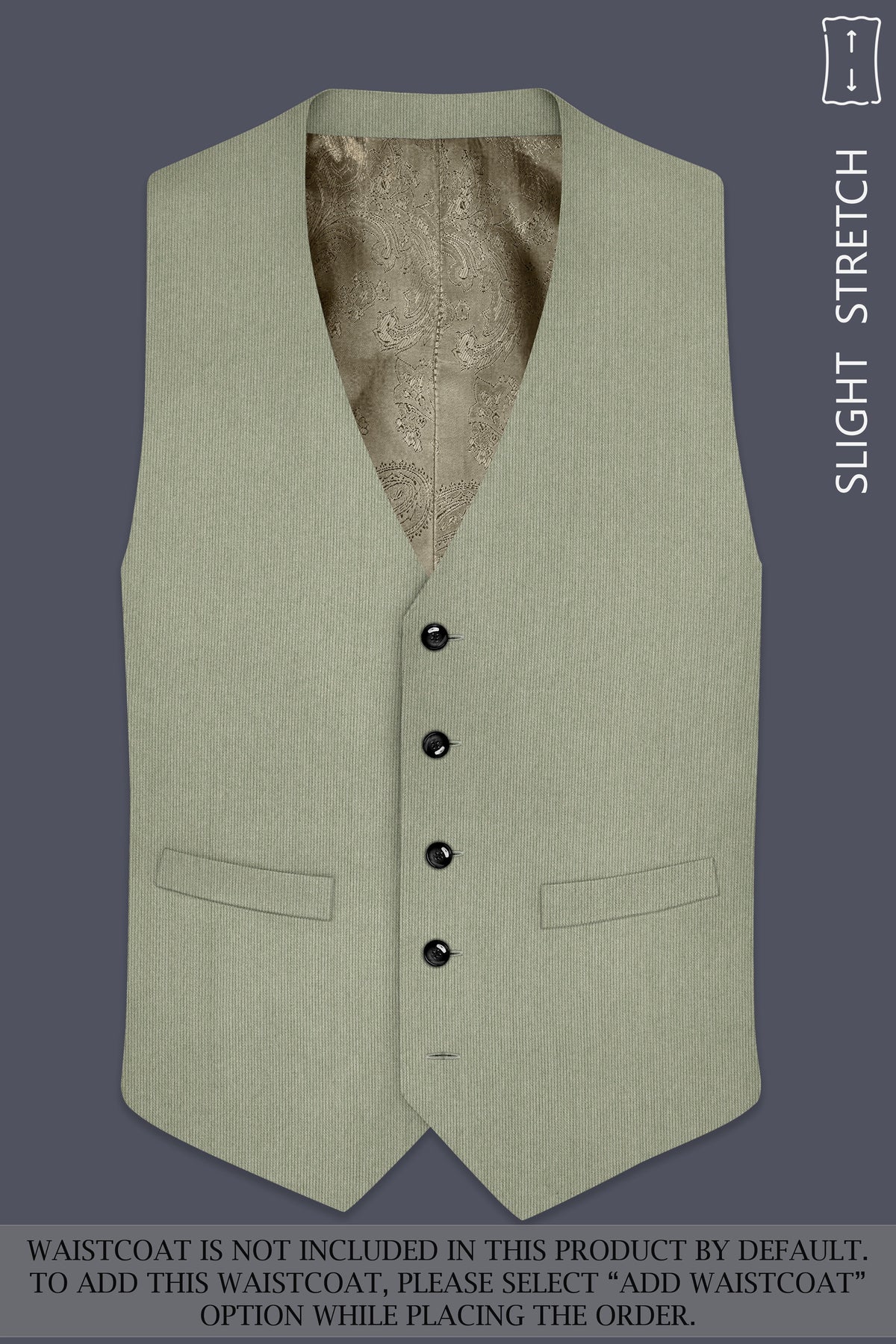 Elysian-Sage Green Diamond Textured Wool Rich Slight Stretch Double Breasted Suit