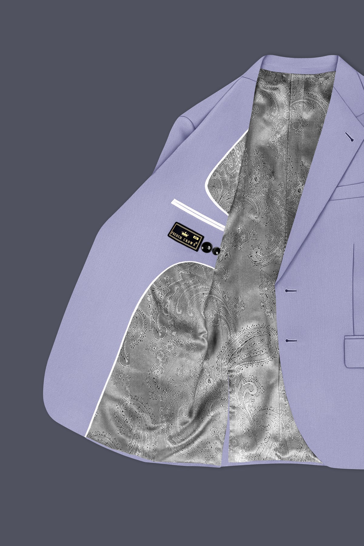 Royale-Chatelle Purple Diamond Textured Wool Rich Slight Stretch Single Breasted Suit