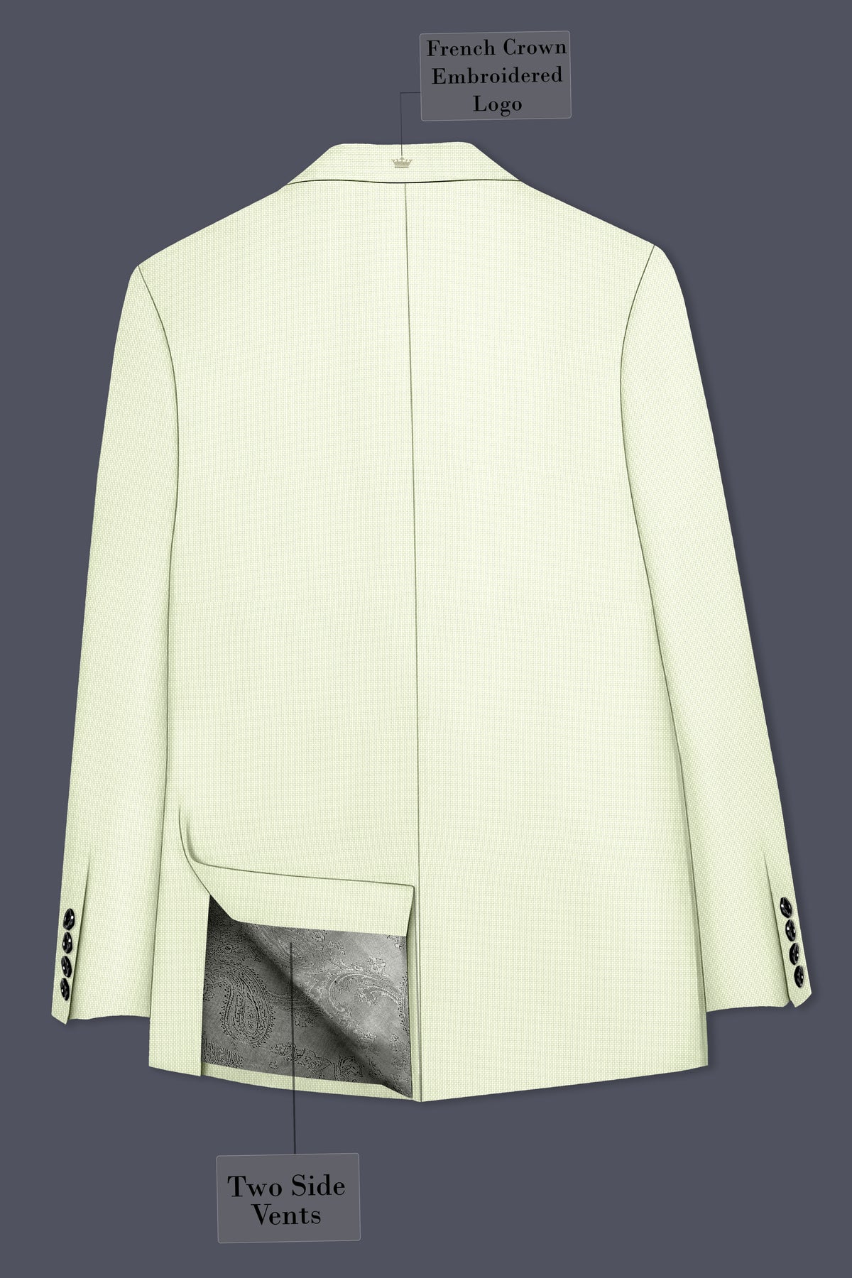 Verdant-Bud Green Diamond Textured Wool Rich Slight Stretch Single Breasted Suit