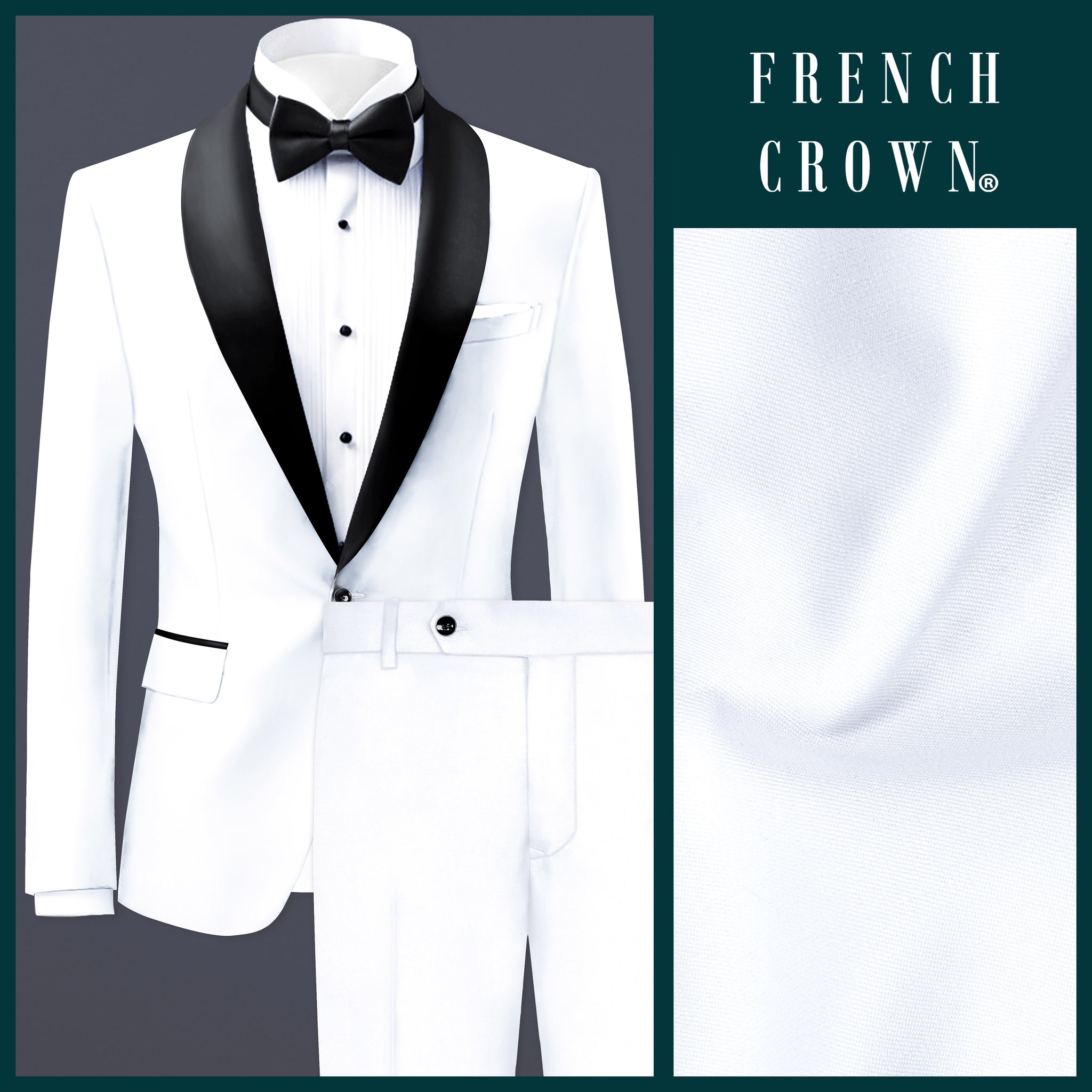 Single Breasted 1-Button Slim Tuxedo - All White Suit main image 1
