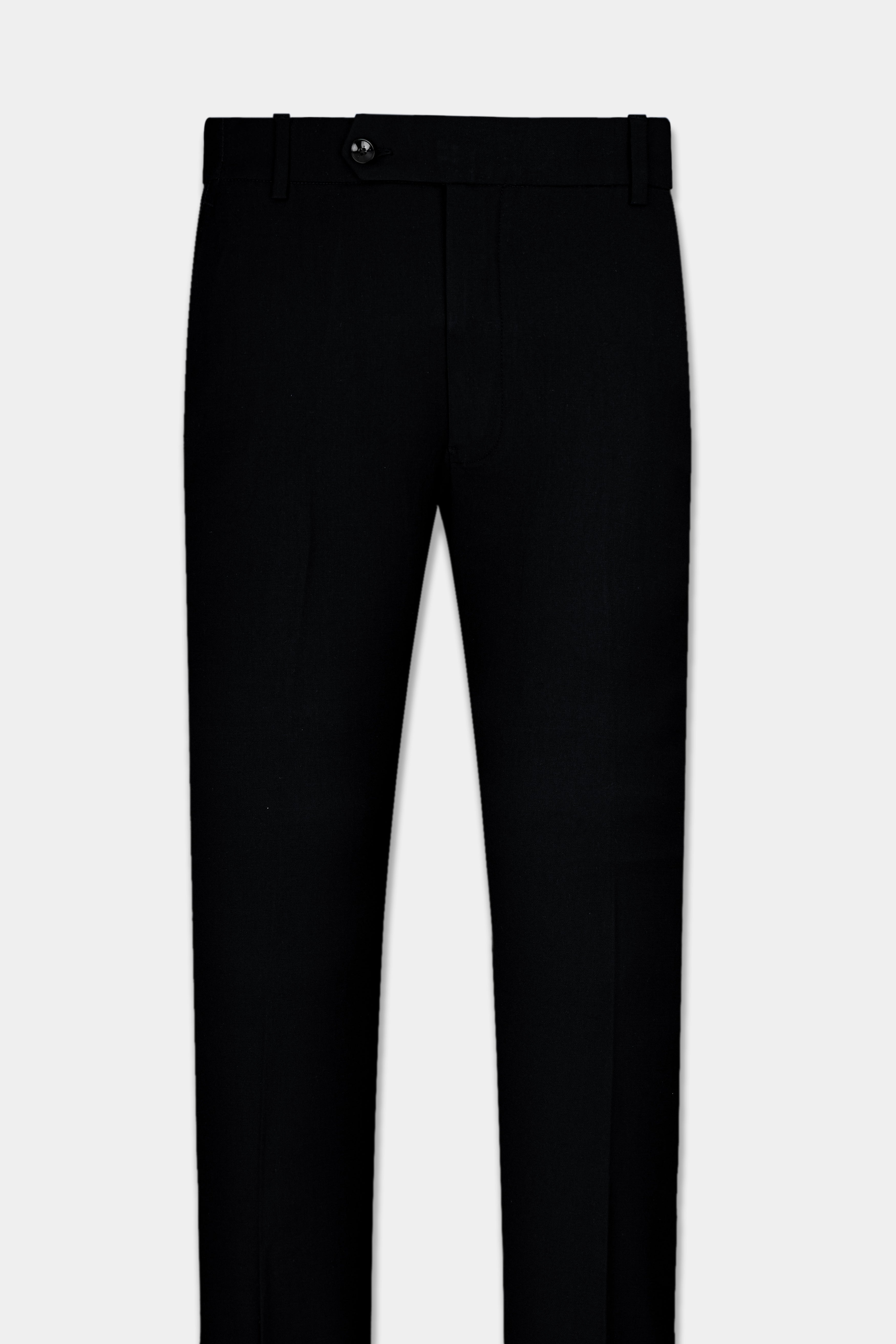 Jade Black Stretchable Subtle Sheen Patch Pockets Performance Suit