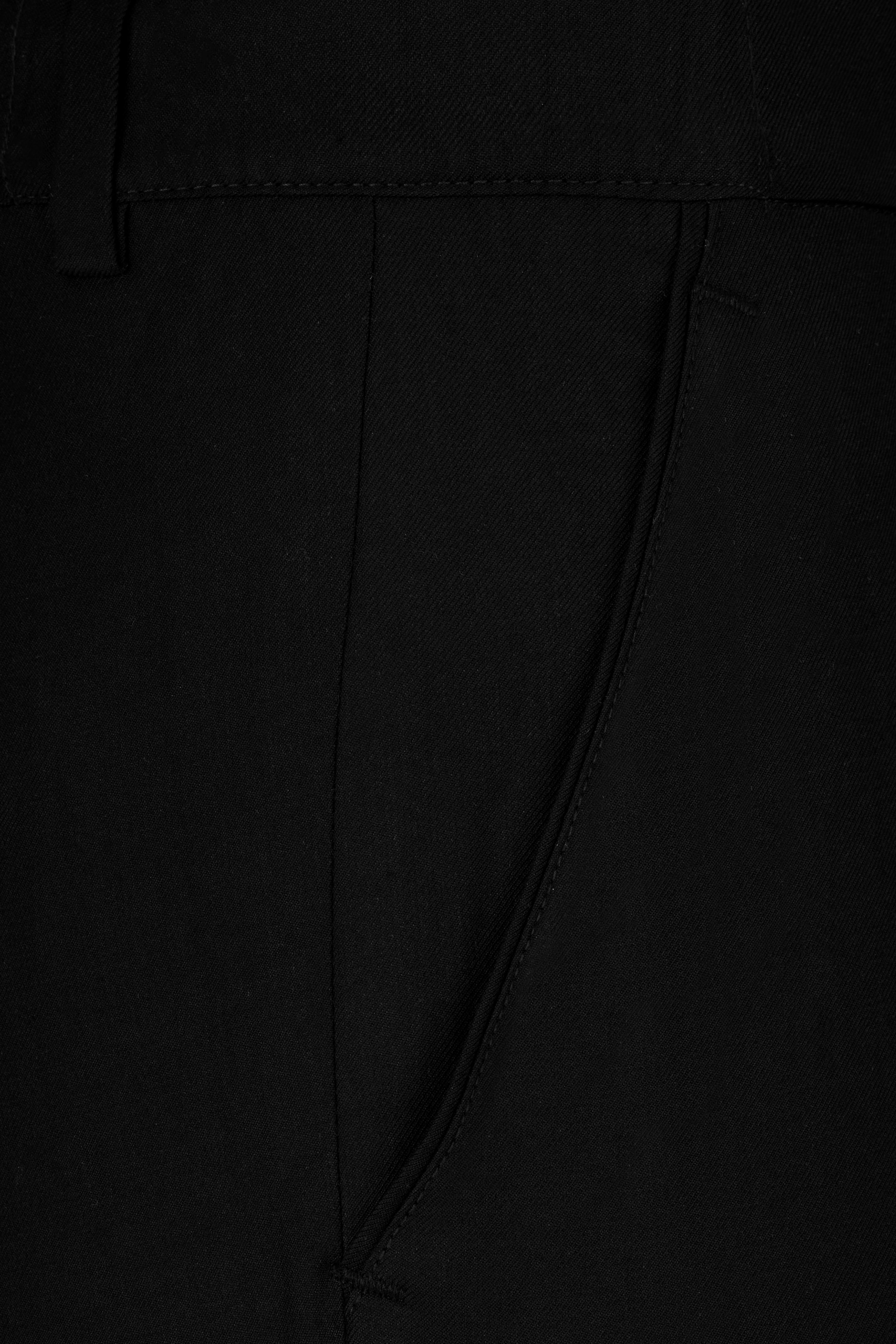 Jade Black Stretchable Subtle Sheen Patch Pockets Performance Suit