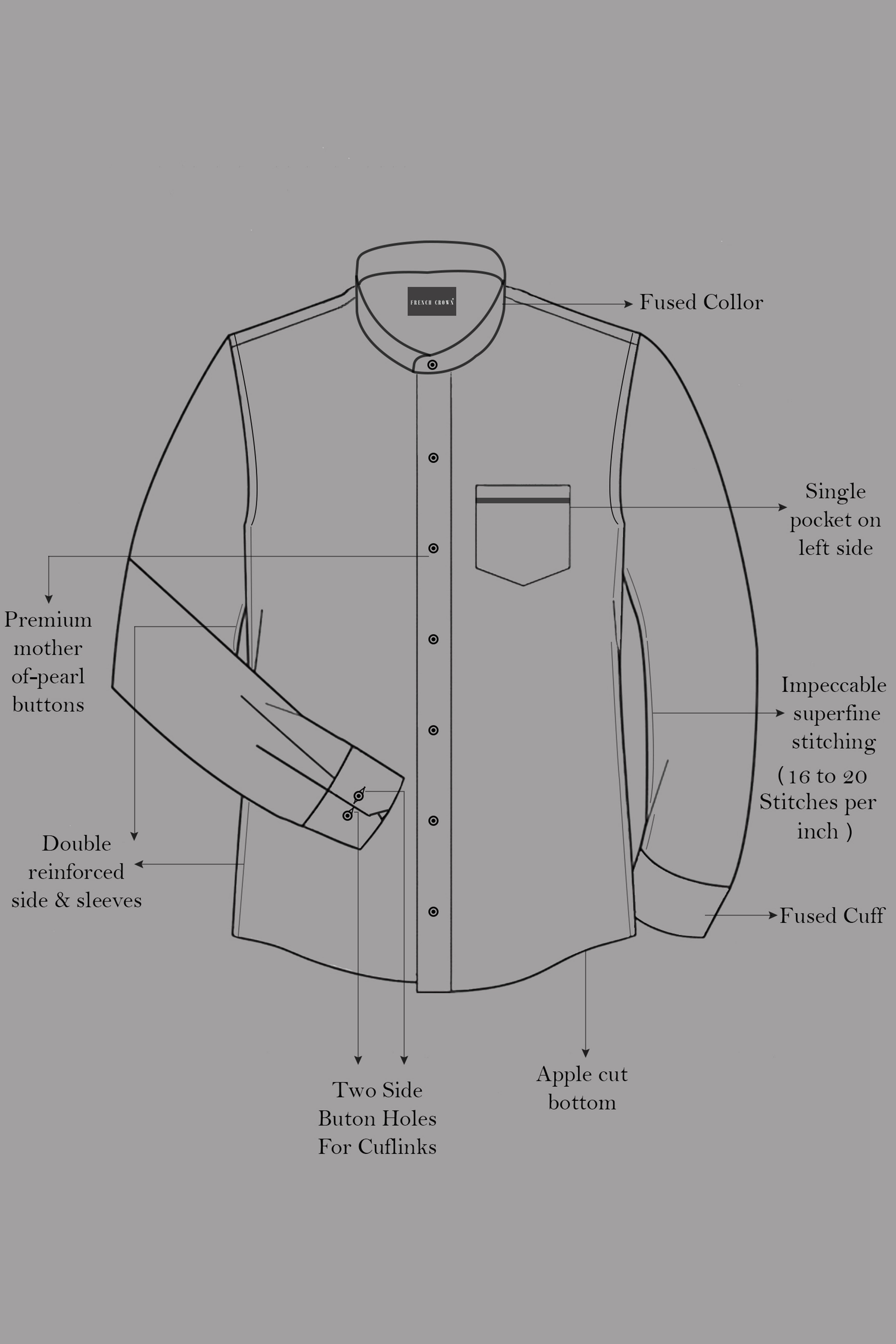 Wheatfield Beige Dobby Textured Premium Giza Cotton Shirt