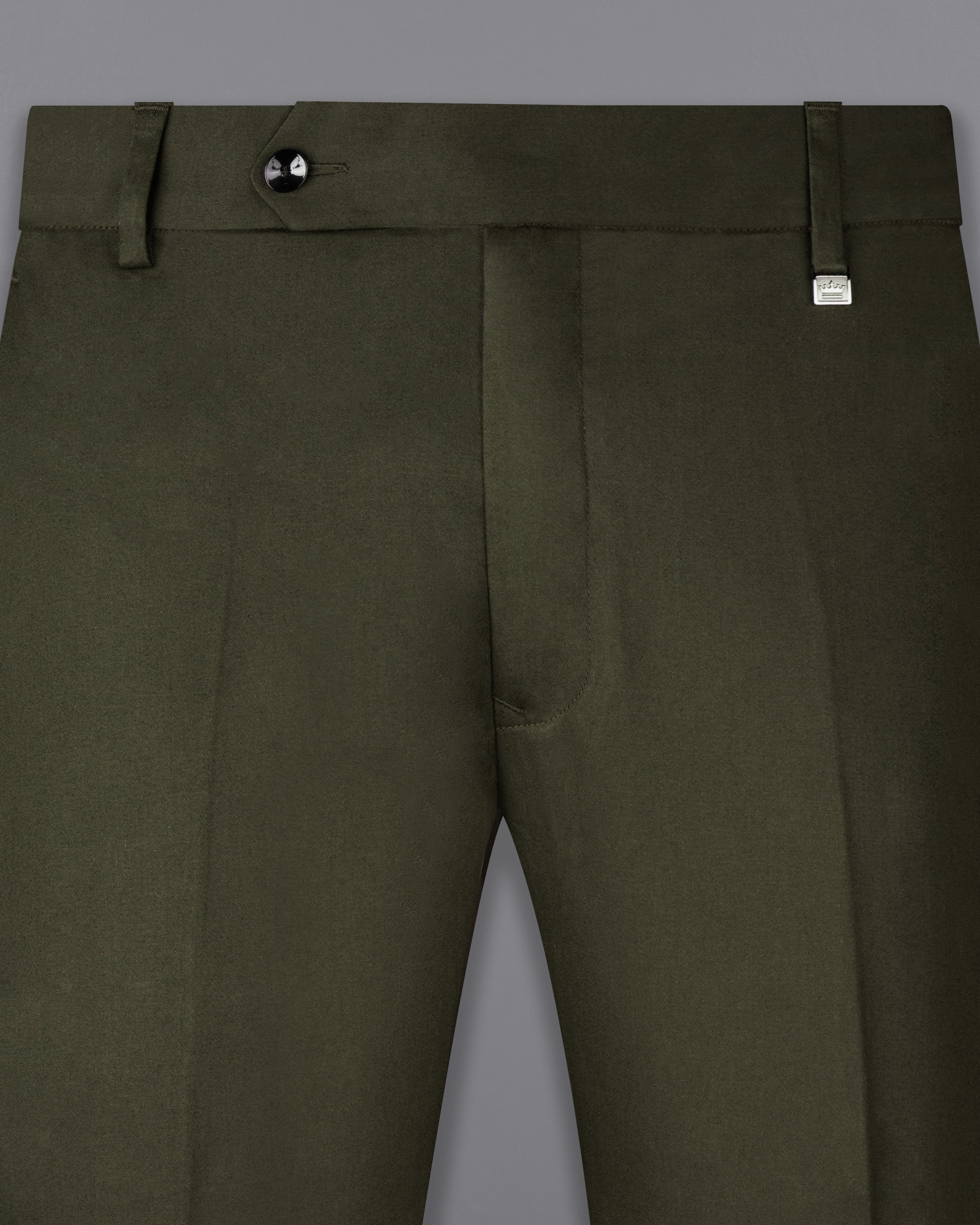 Taupe Green Solid Stretchable Premium Cotton traveler Pant T2642-28, T2642-30, T2642-32, T2642-34, T2642-36, T2642-38, T2642-40, T2642-42, T2642-44