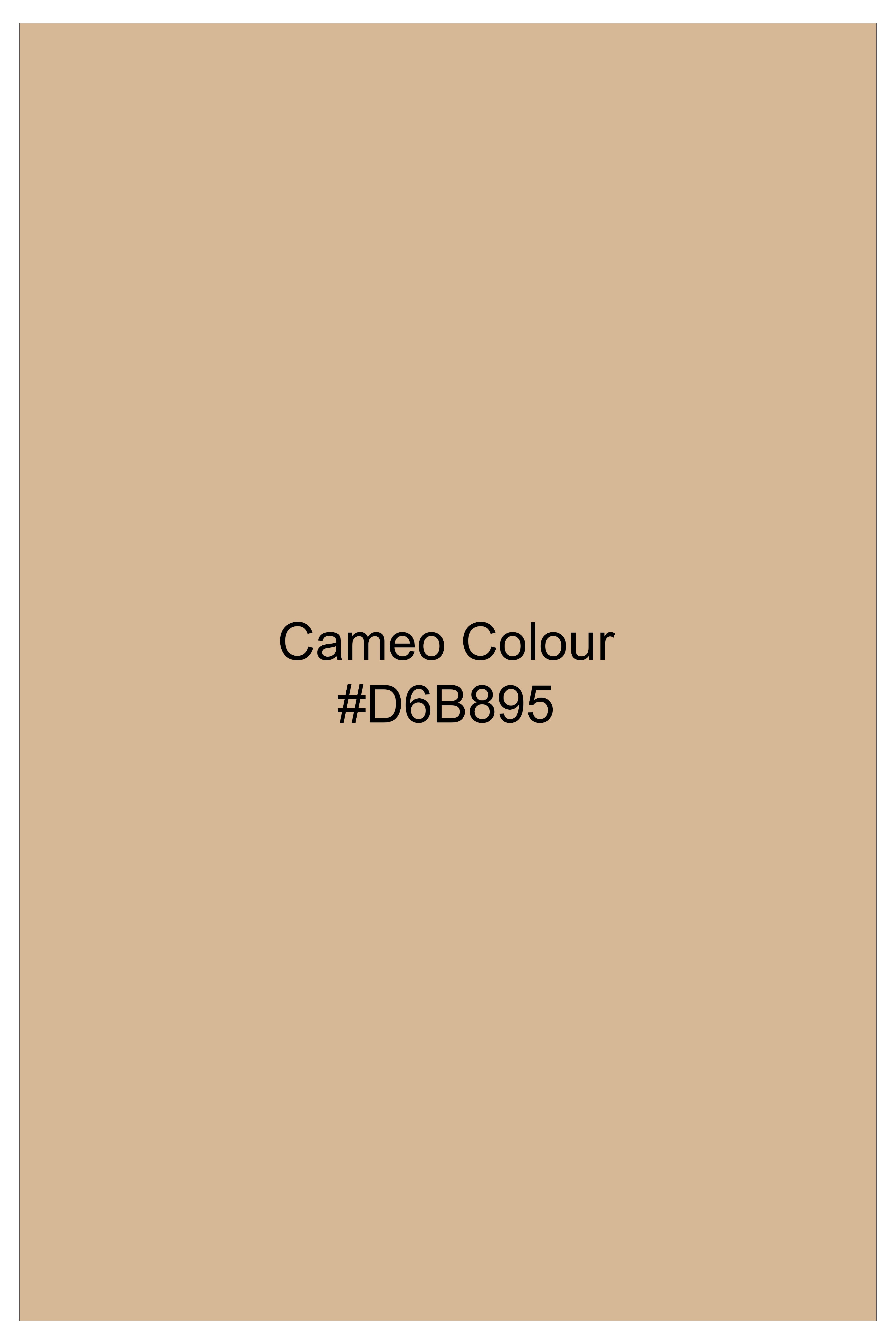 Cameo Cream Plaid Super Fine Wool Blend Stretchable Waistband Pant