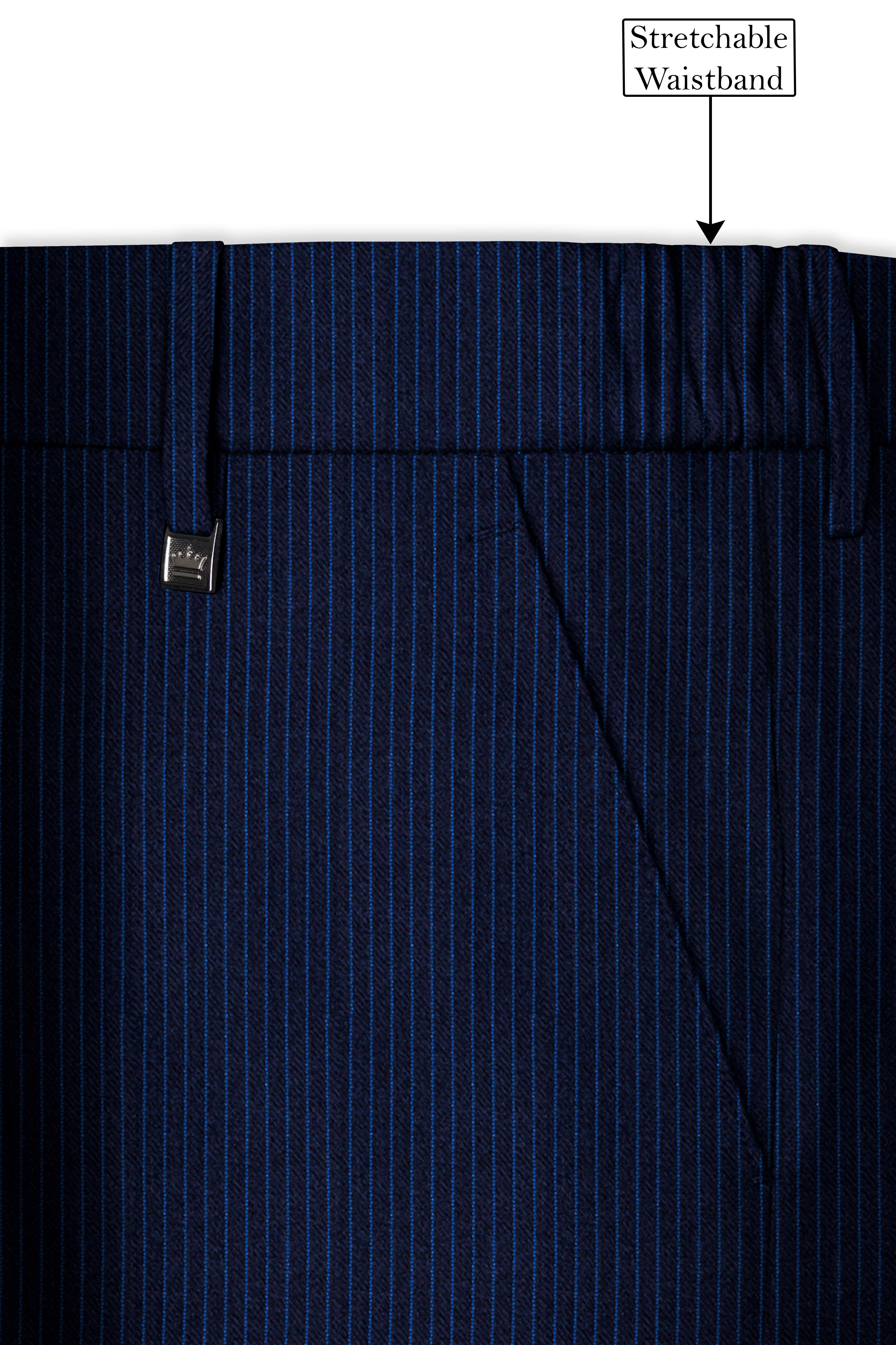 Midnight and Chambray blue Striped Woolrich Pant