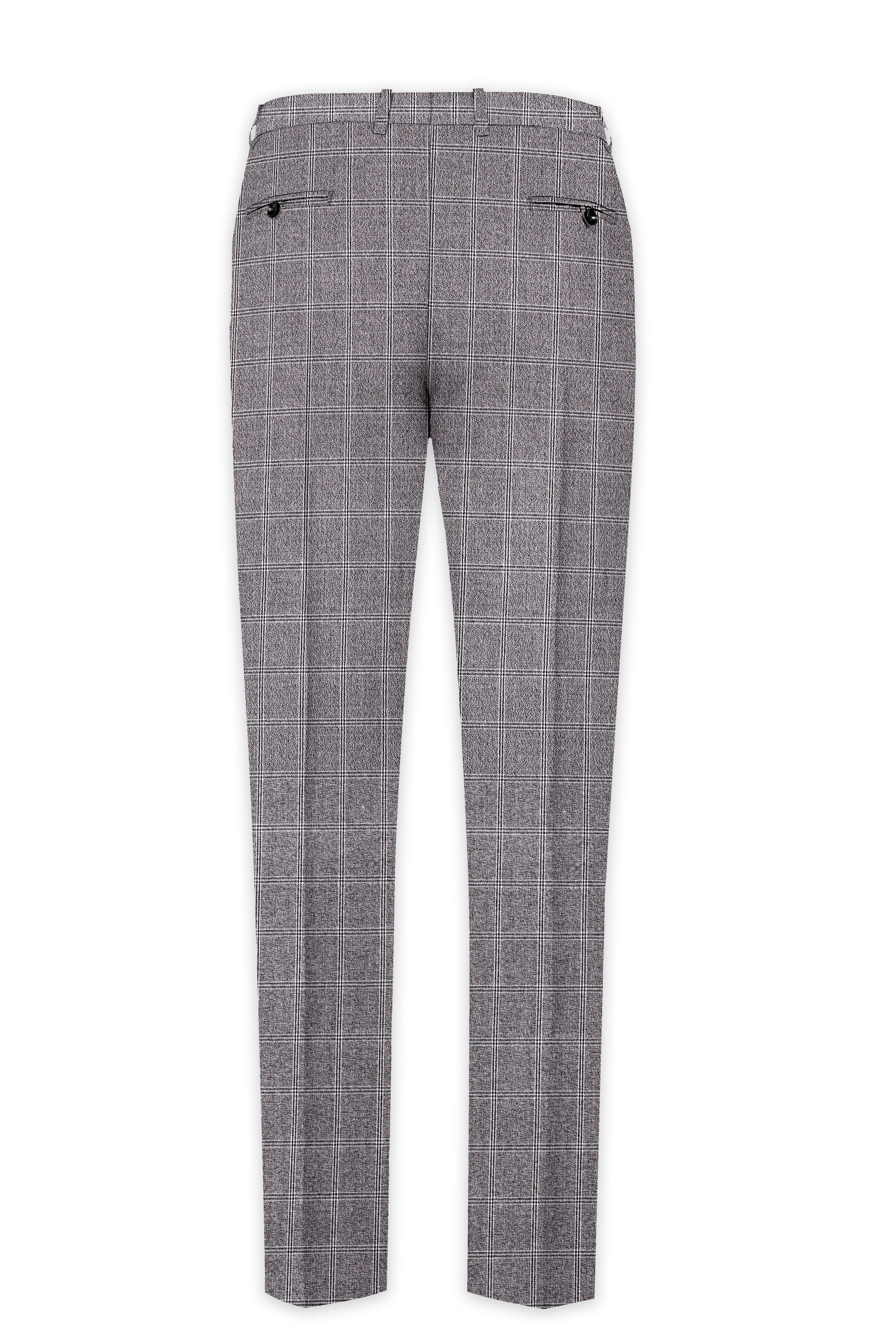 Manatee Grey windowpane Wool Rich Pant