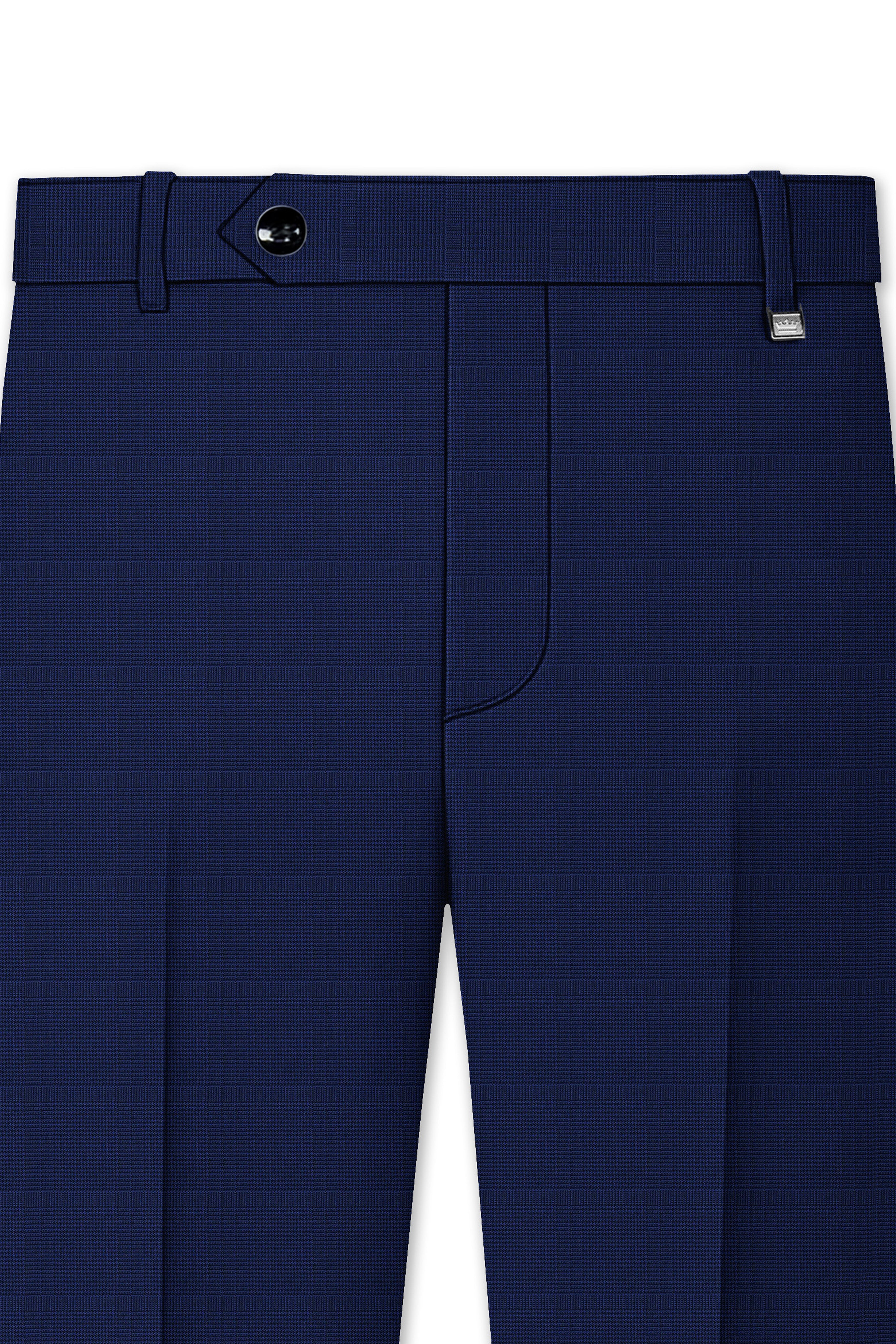 Valhalla Blue subtle plaid Wool Rich Pant