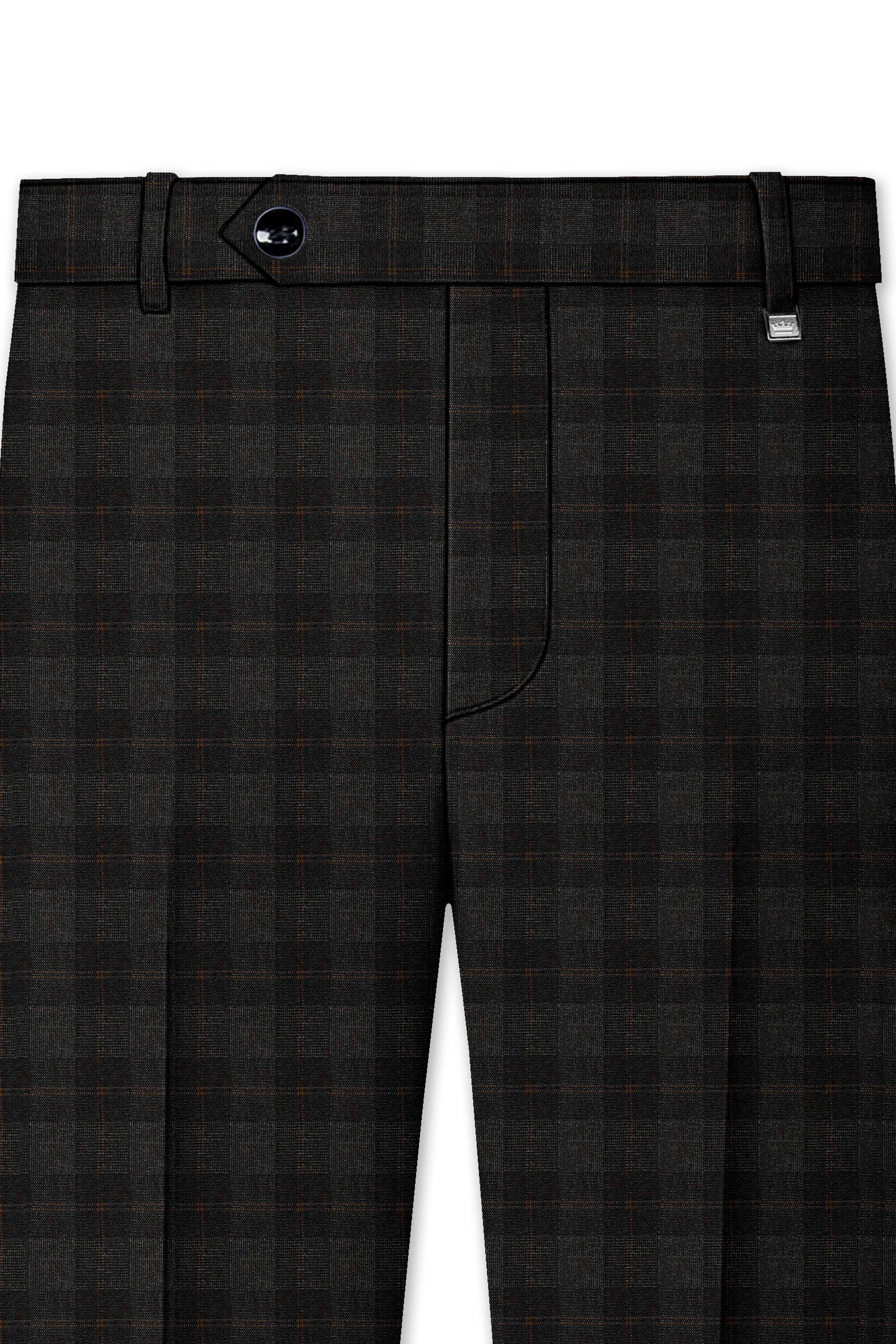 Thunder and Spice Brown Plaid Wool Rich Pant