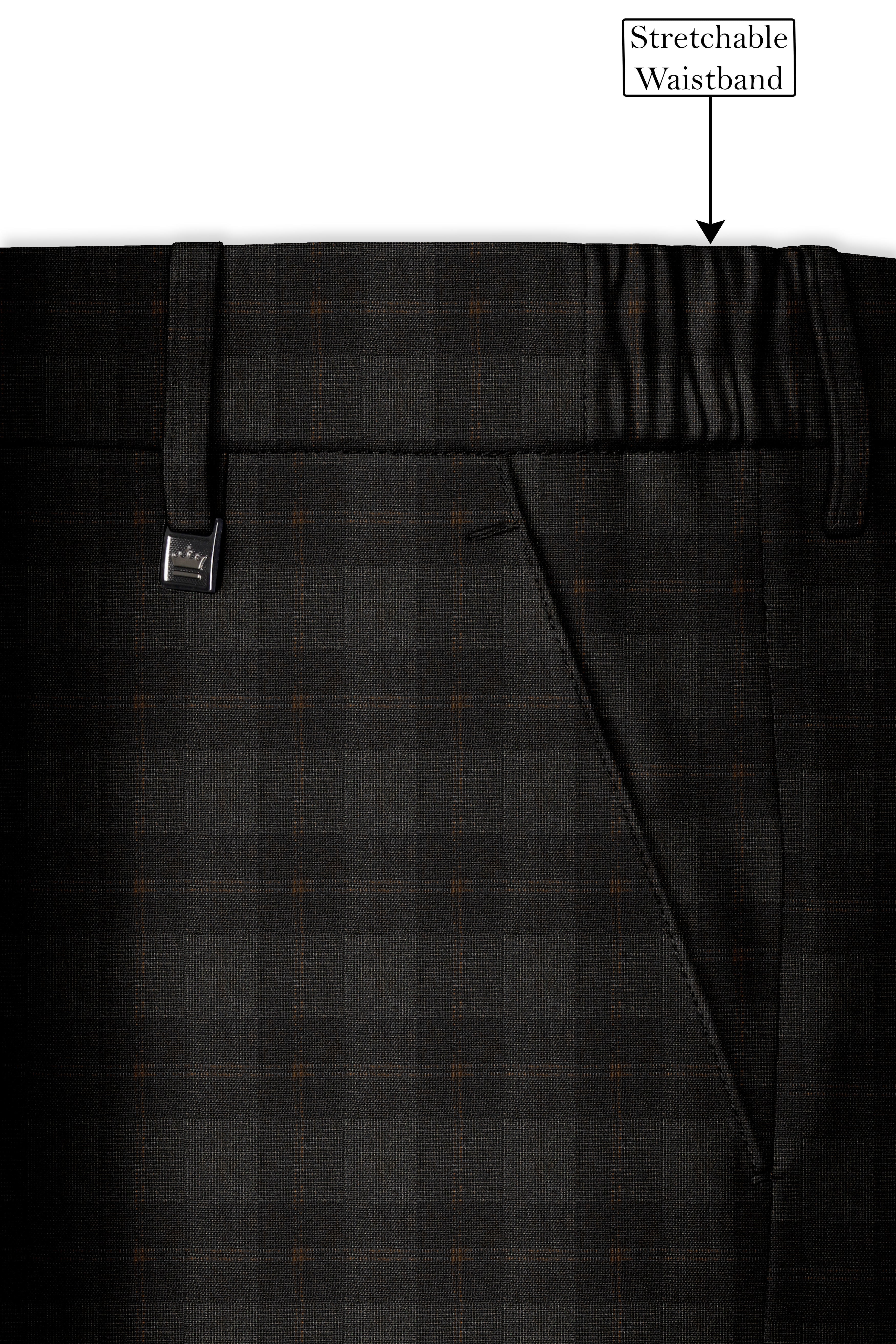 Thunder and Spice Brown Plaid Wool Rich Pant