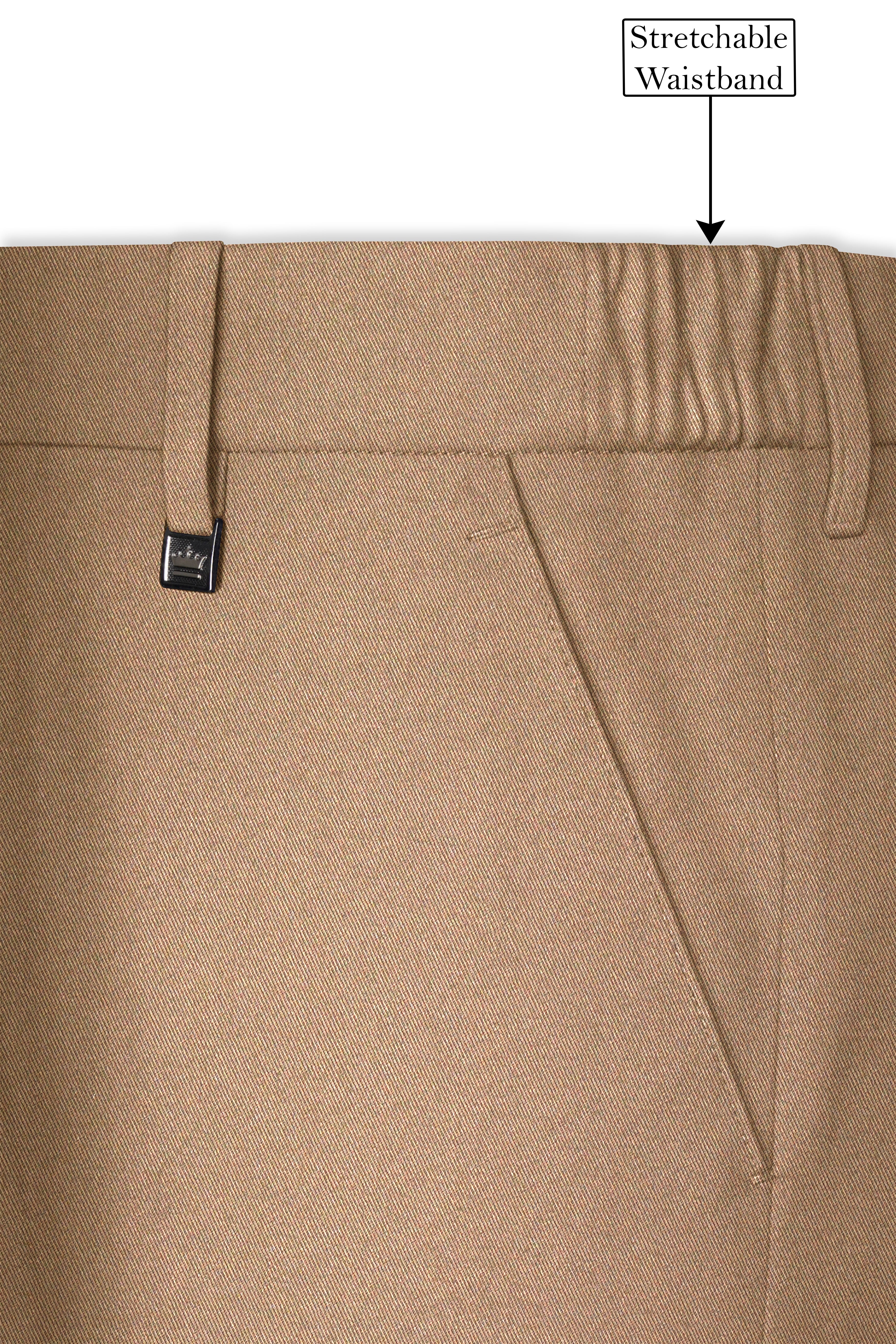 Dark Chestnut Brown Solid Premium Cotton Pant