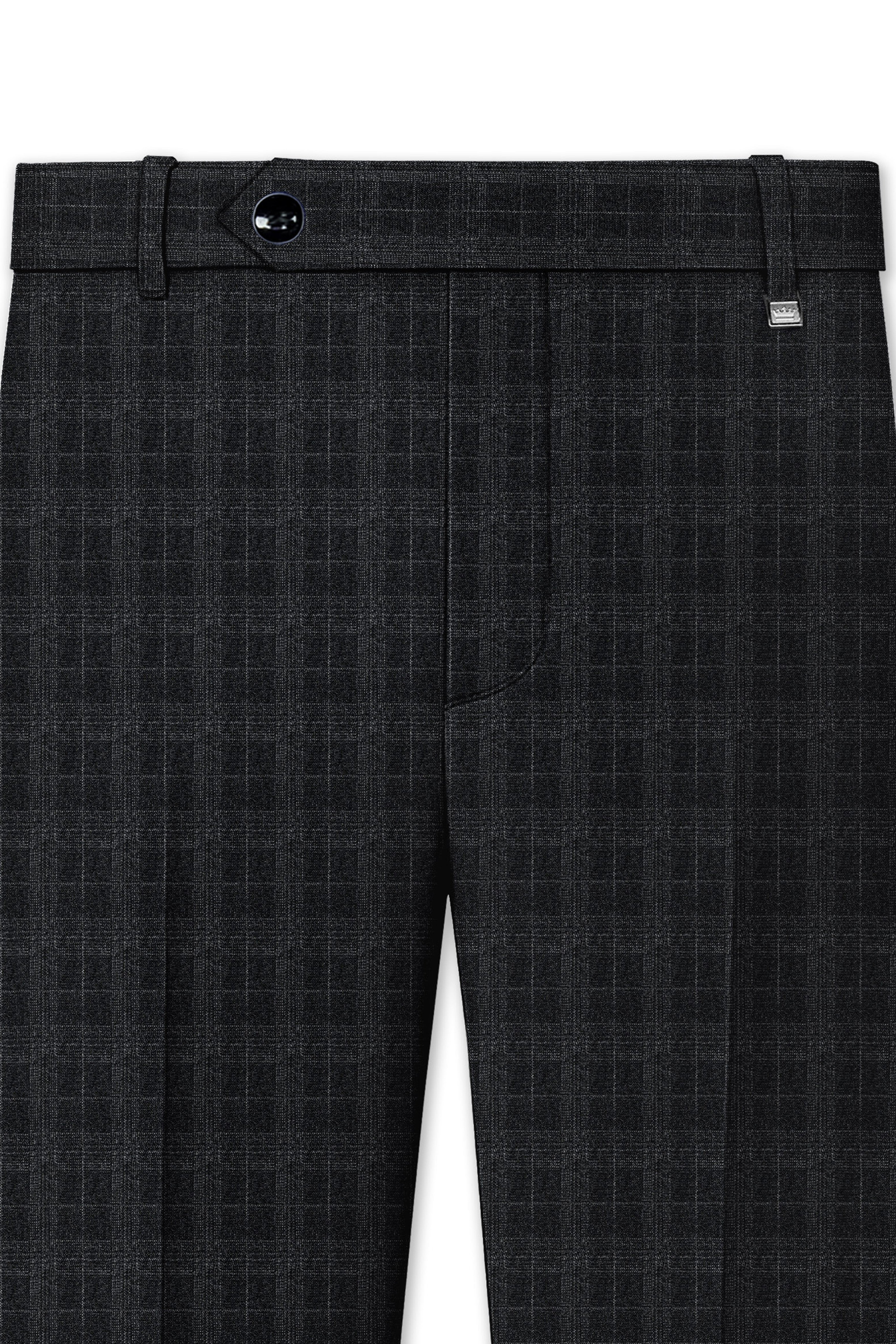 Charcoal Gray Plaid Pant
