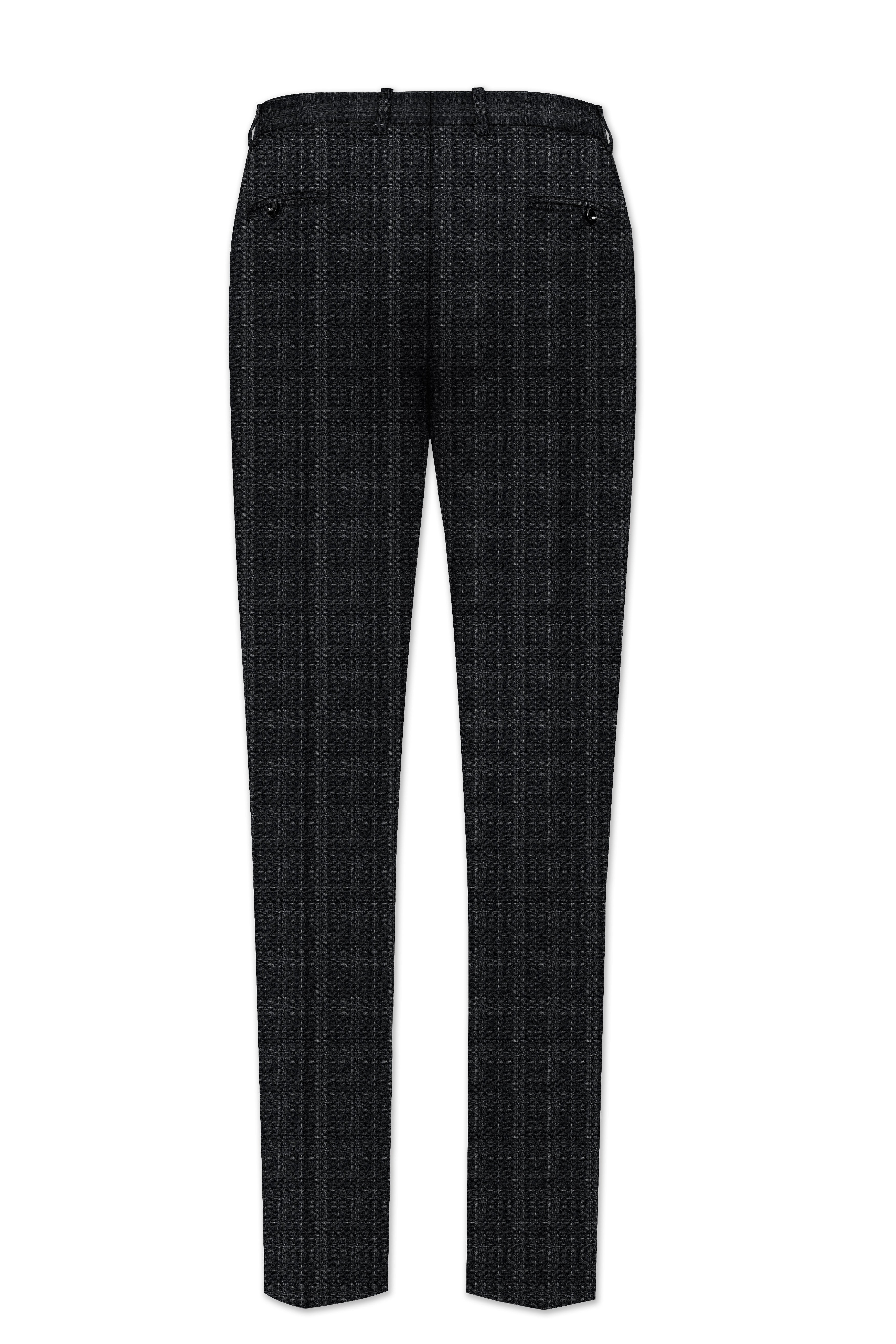 Charcoal Gray Plaid Pant