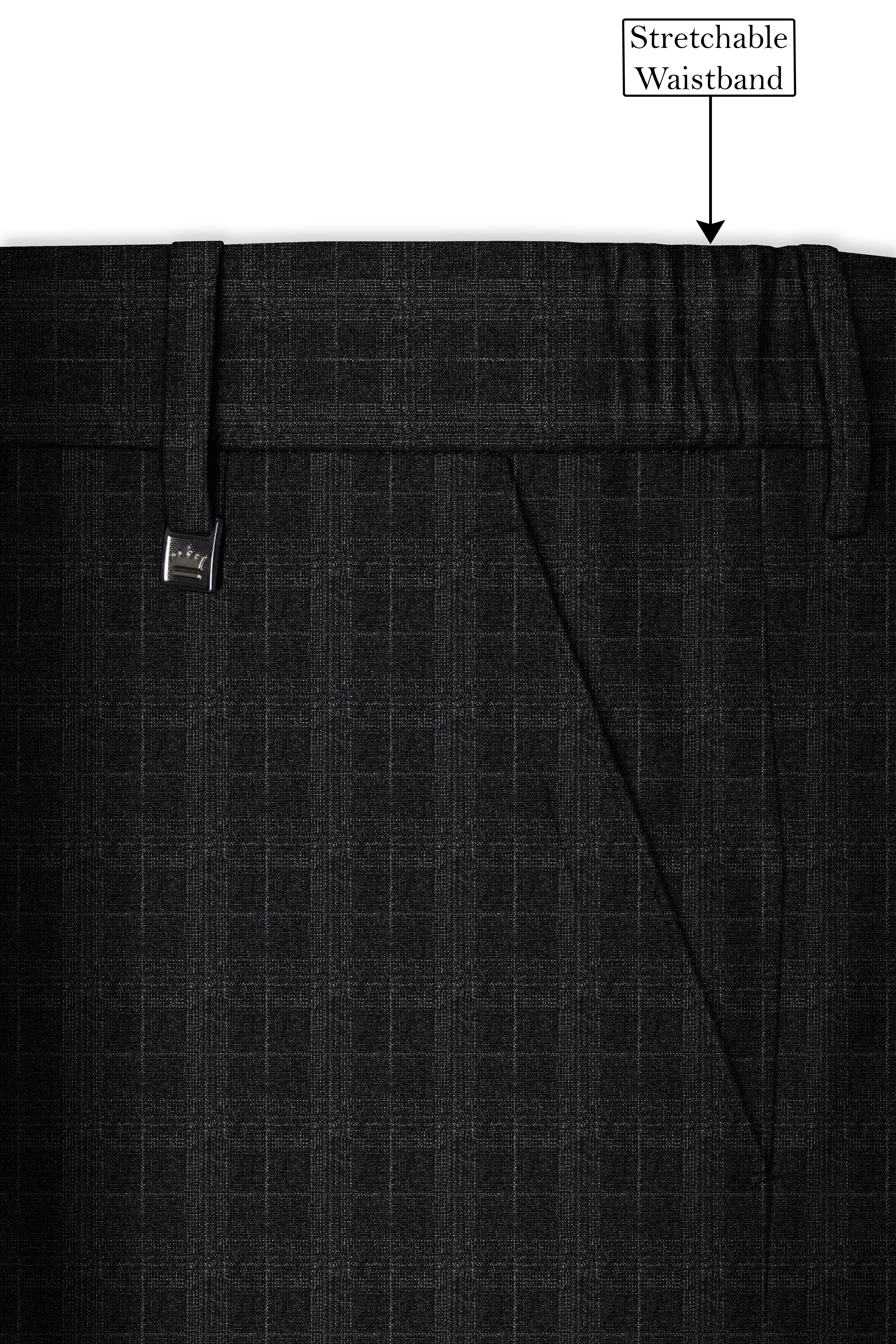 Charcoal Gray Plaid Pant