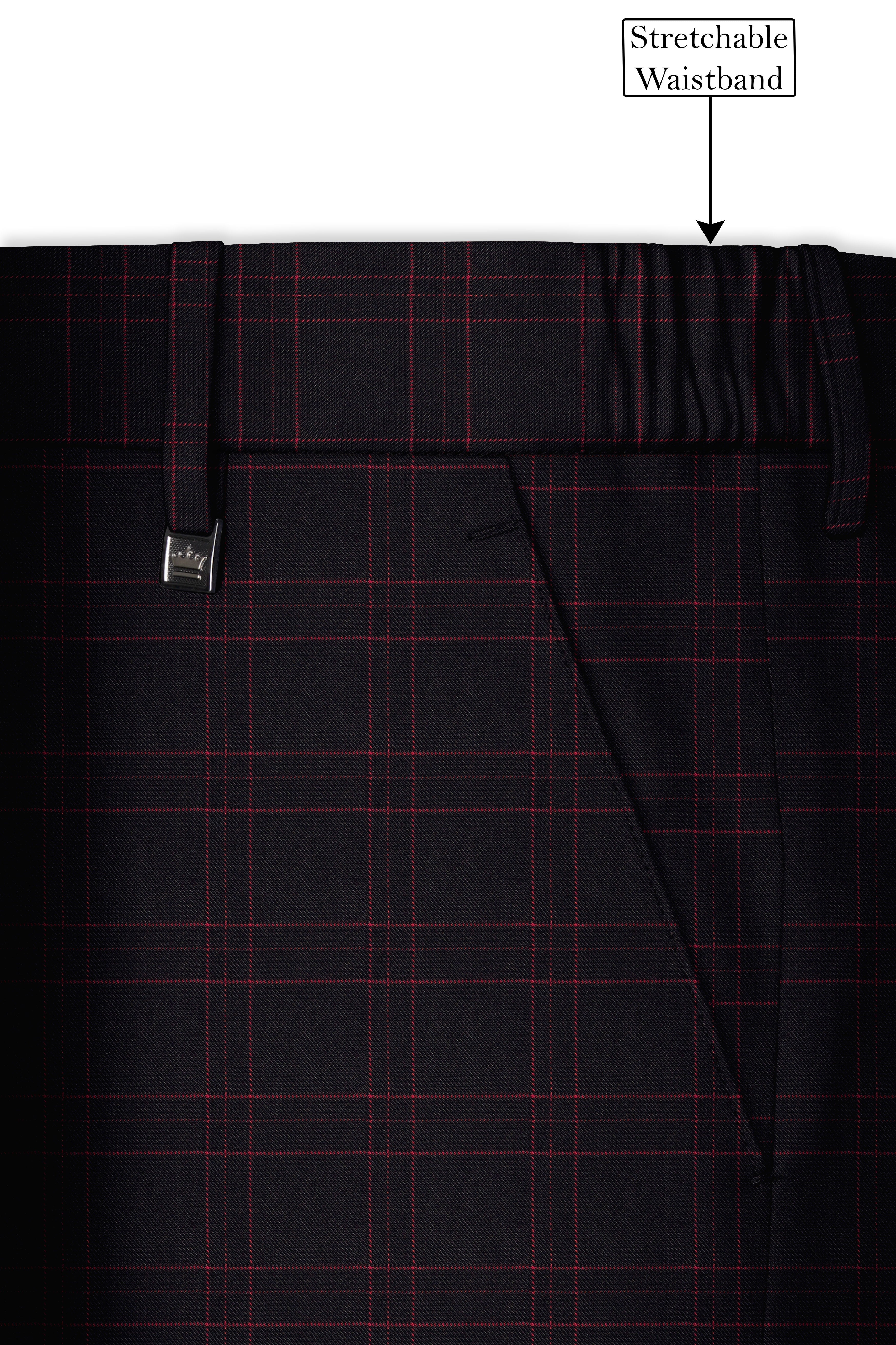 Onyx Black Plaid Pant