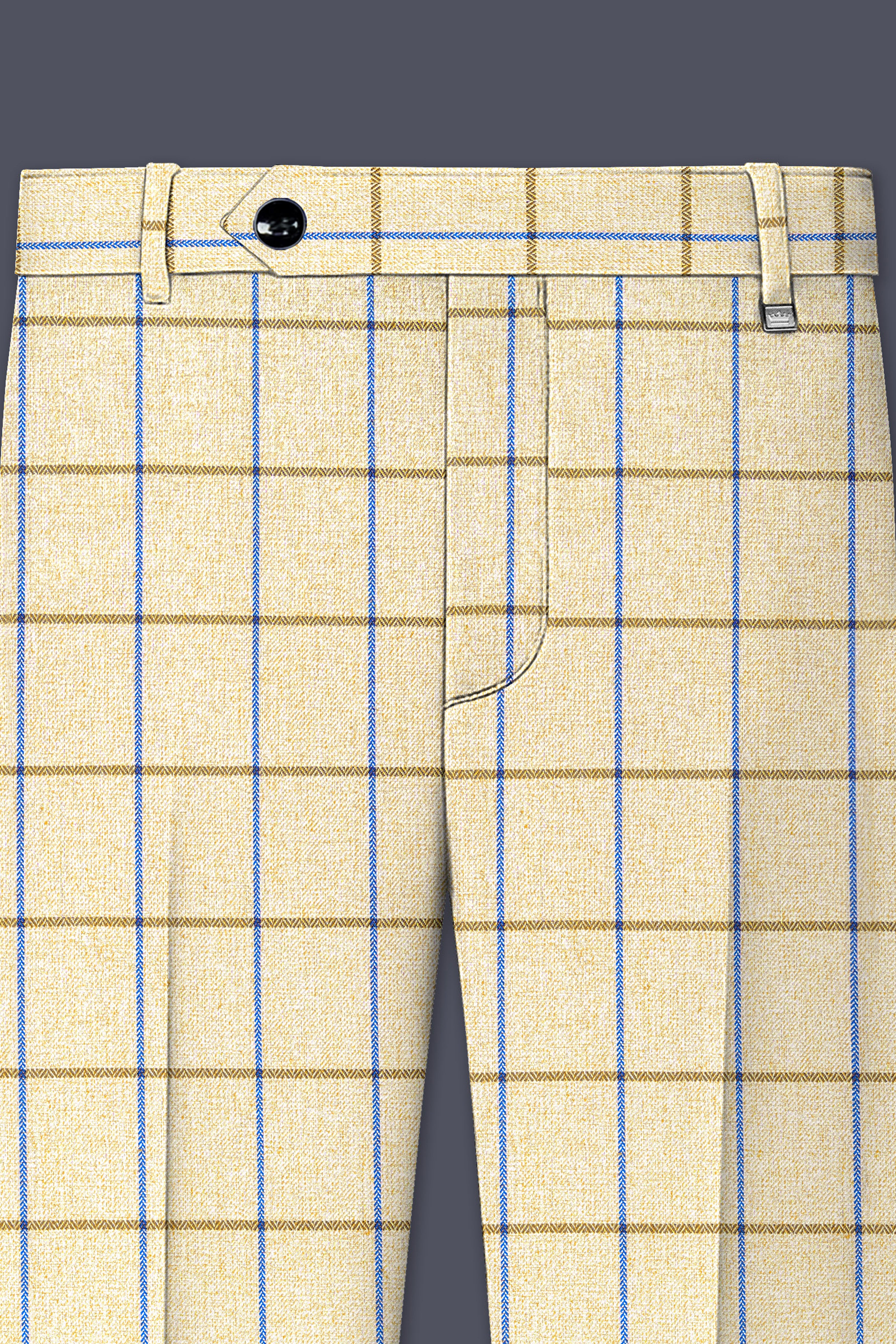 Mushroom Light Brown Checkered Pant