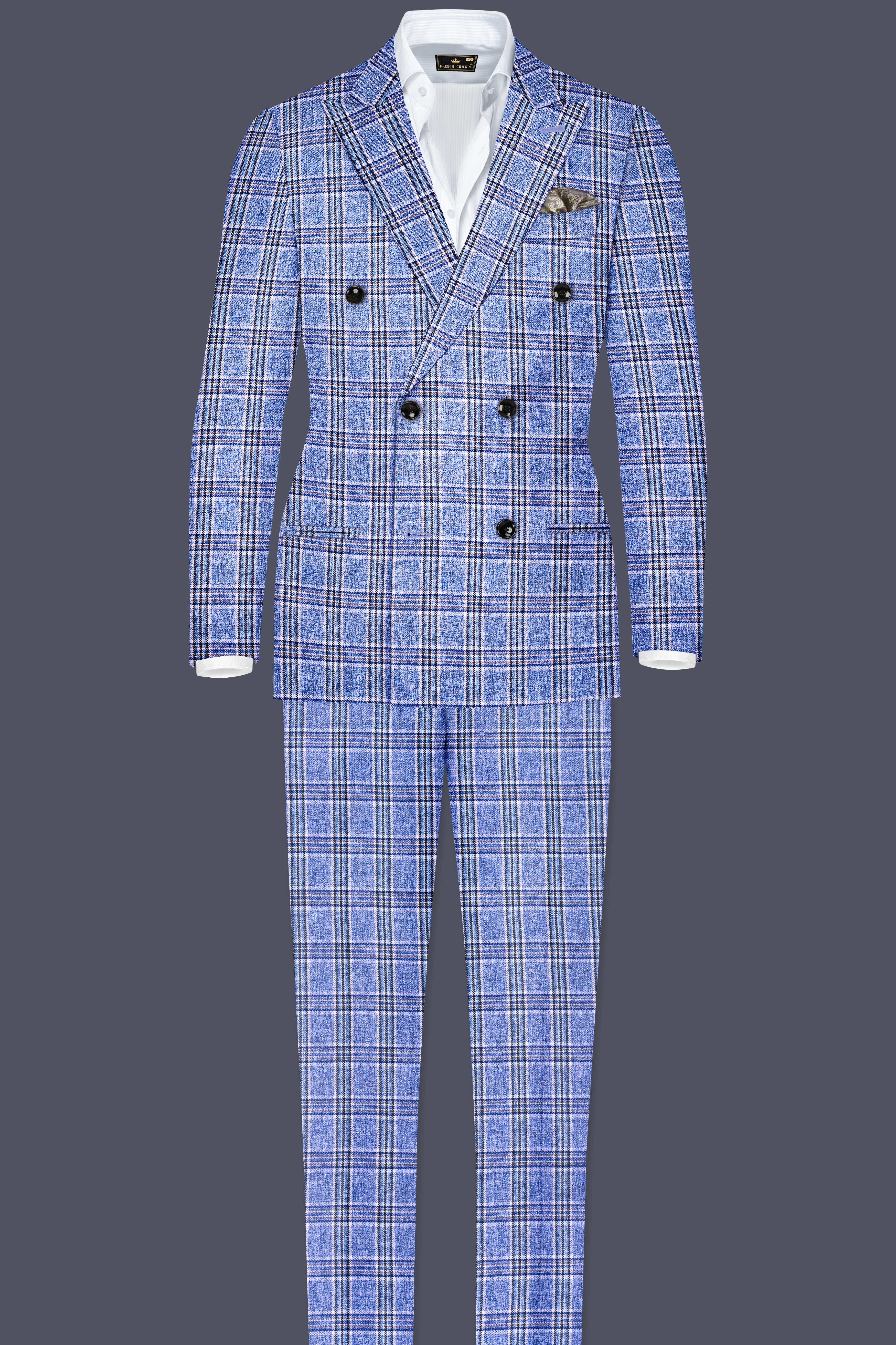 Bayoux Blue Plaid Pant