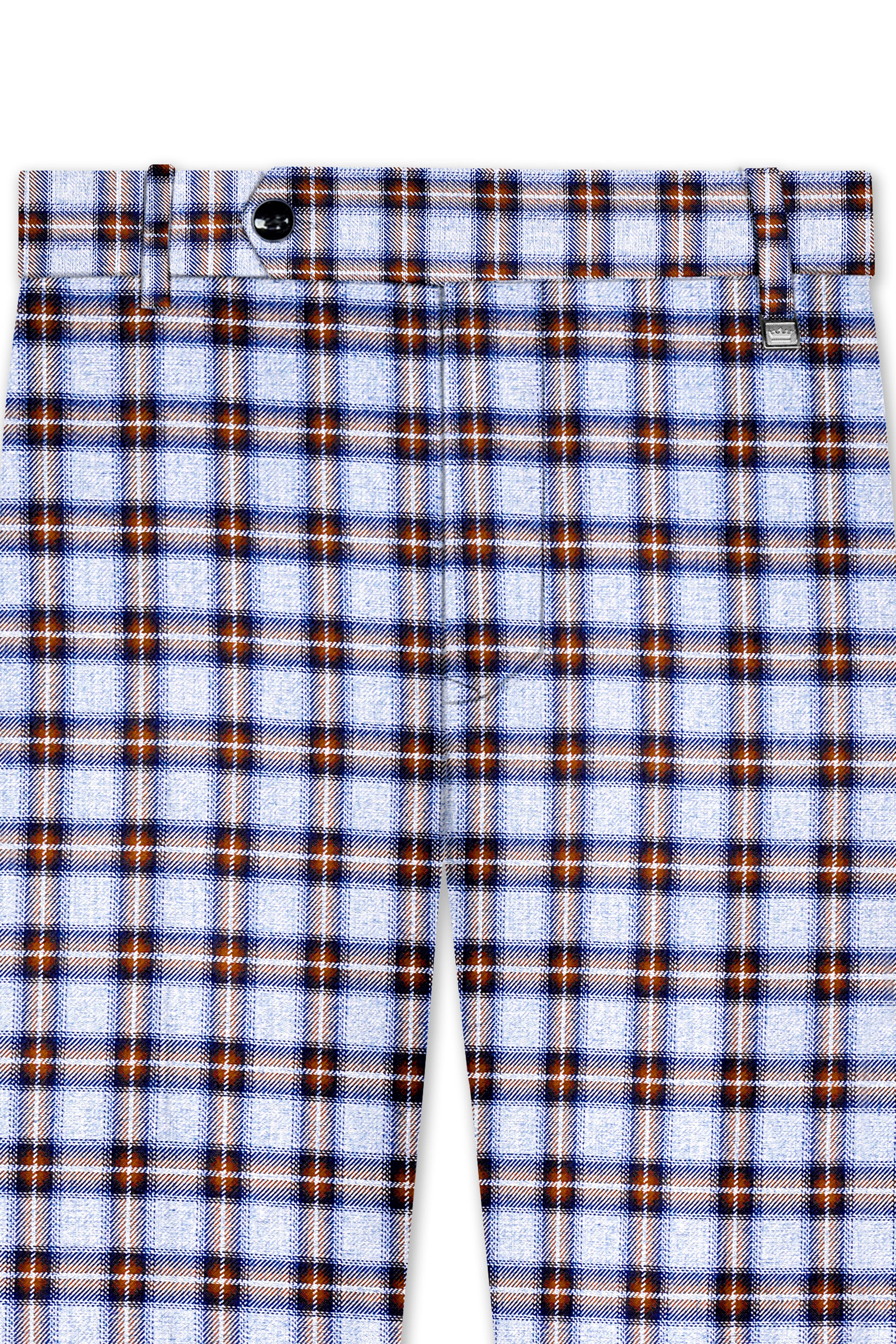 Chateau Blue with Cocoa Brown Plaid Pant