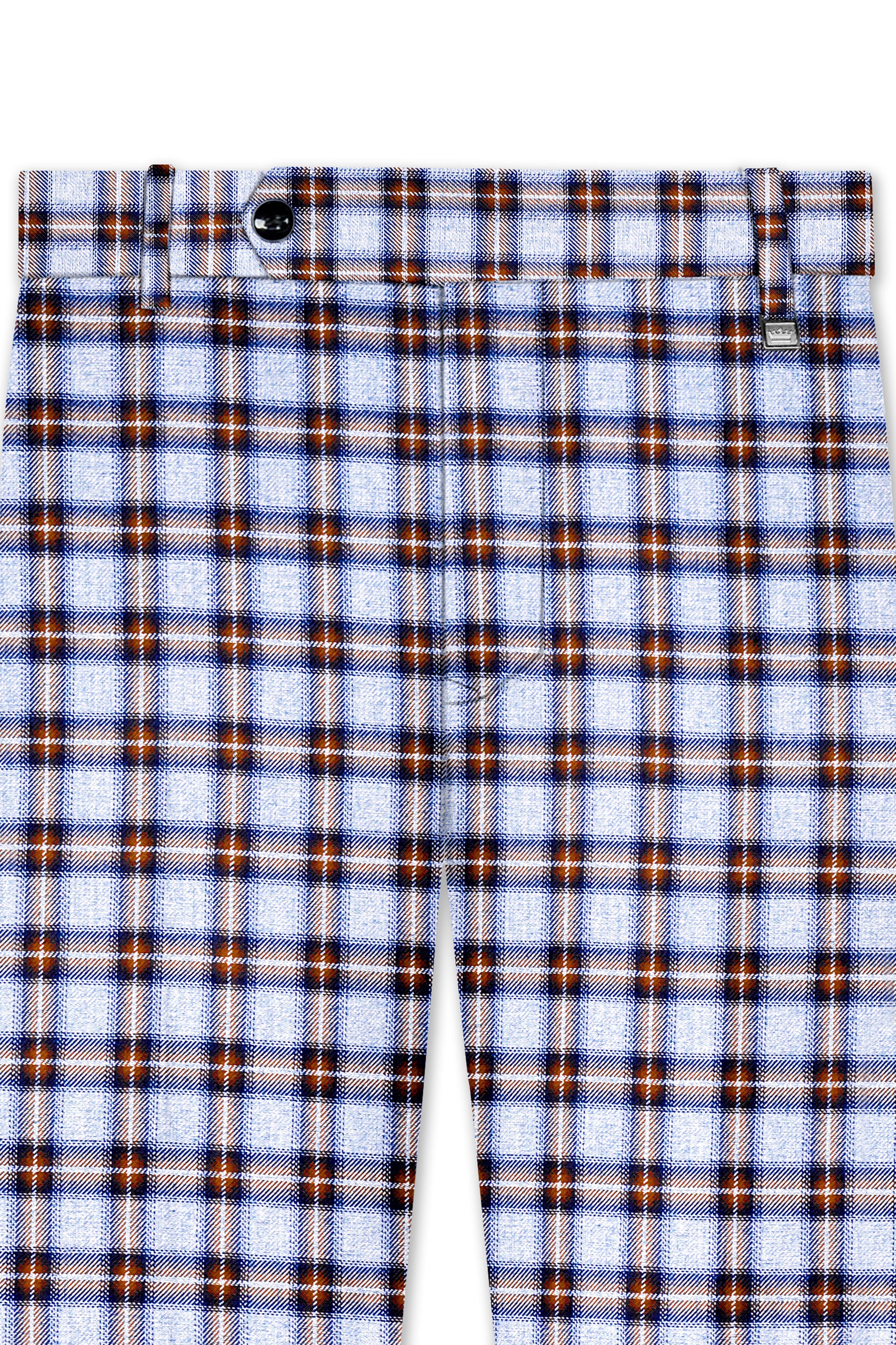 Chateau Blue with Cocoa Brown Plaid Pant
