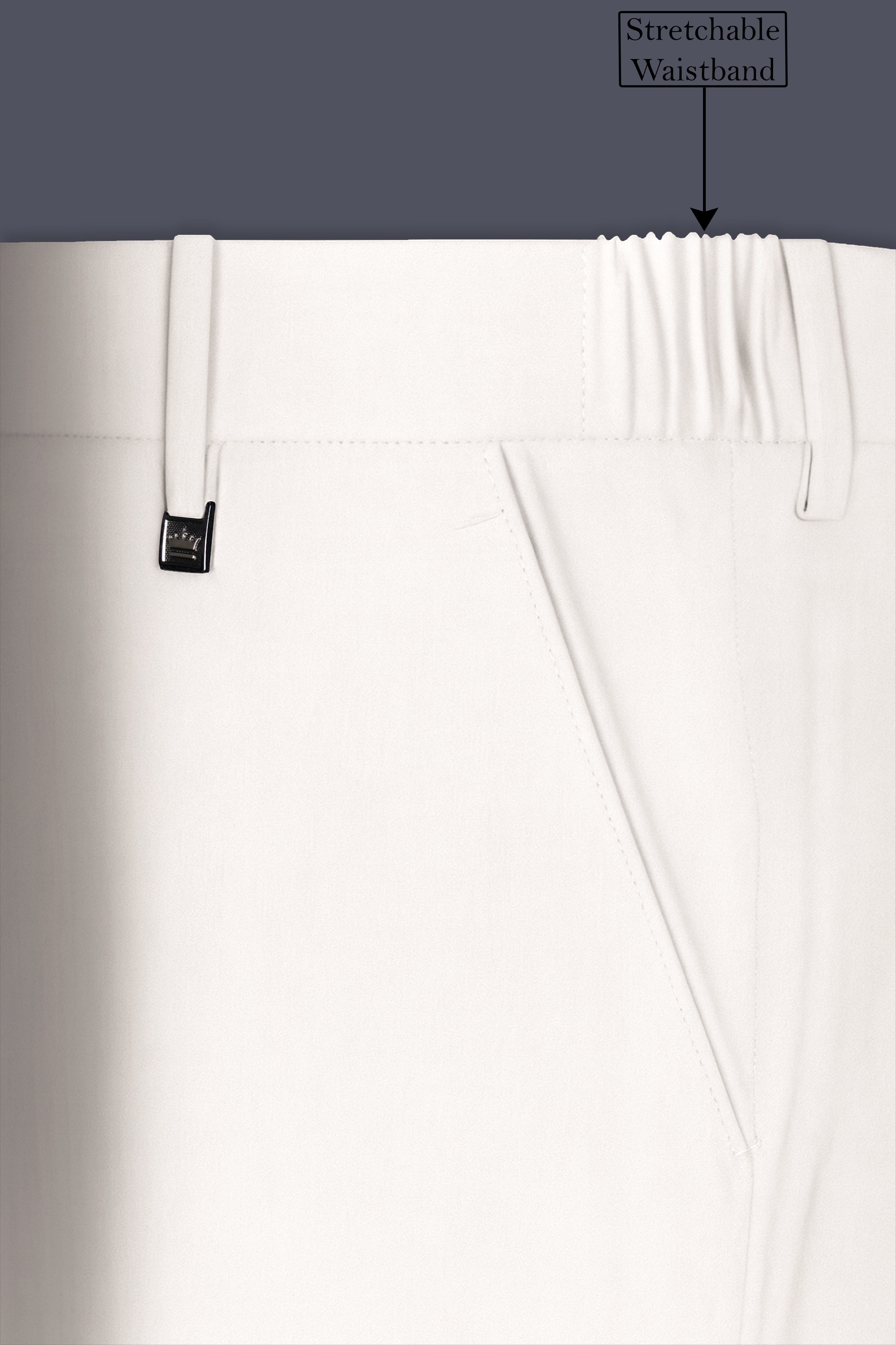 Albionis-Bright White Premium Velvet Pant