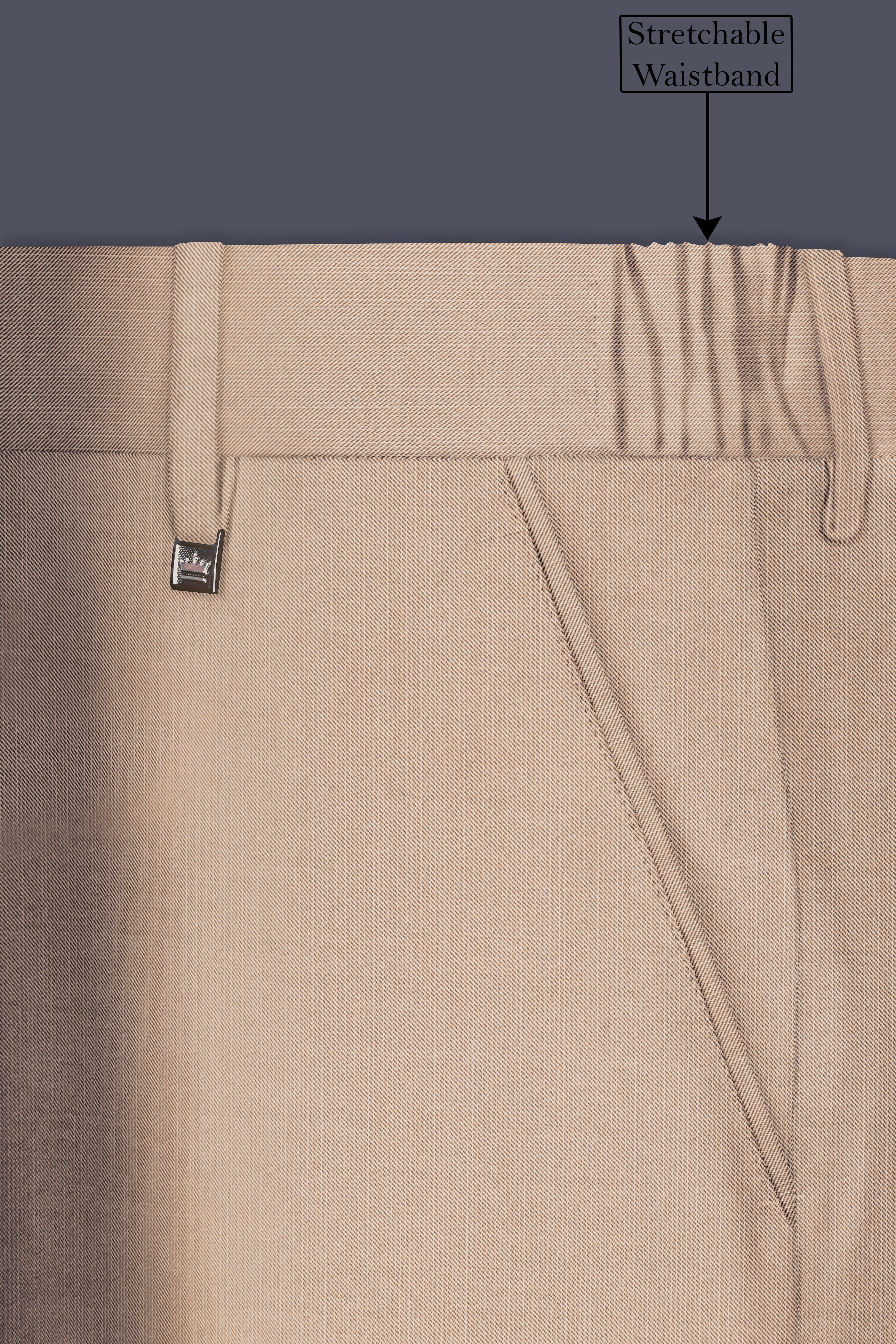 Bronco Cream Stretchable Waistband traveler Pants