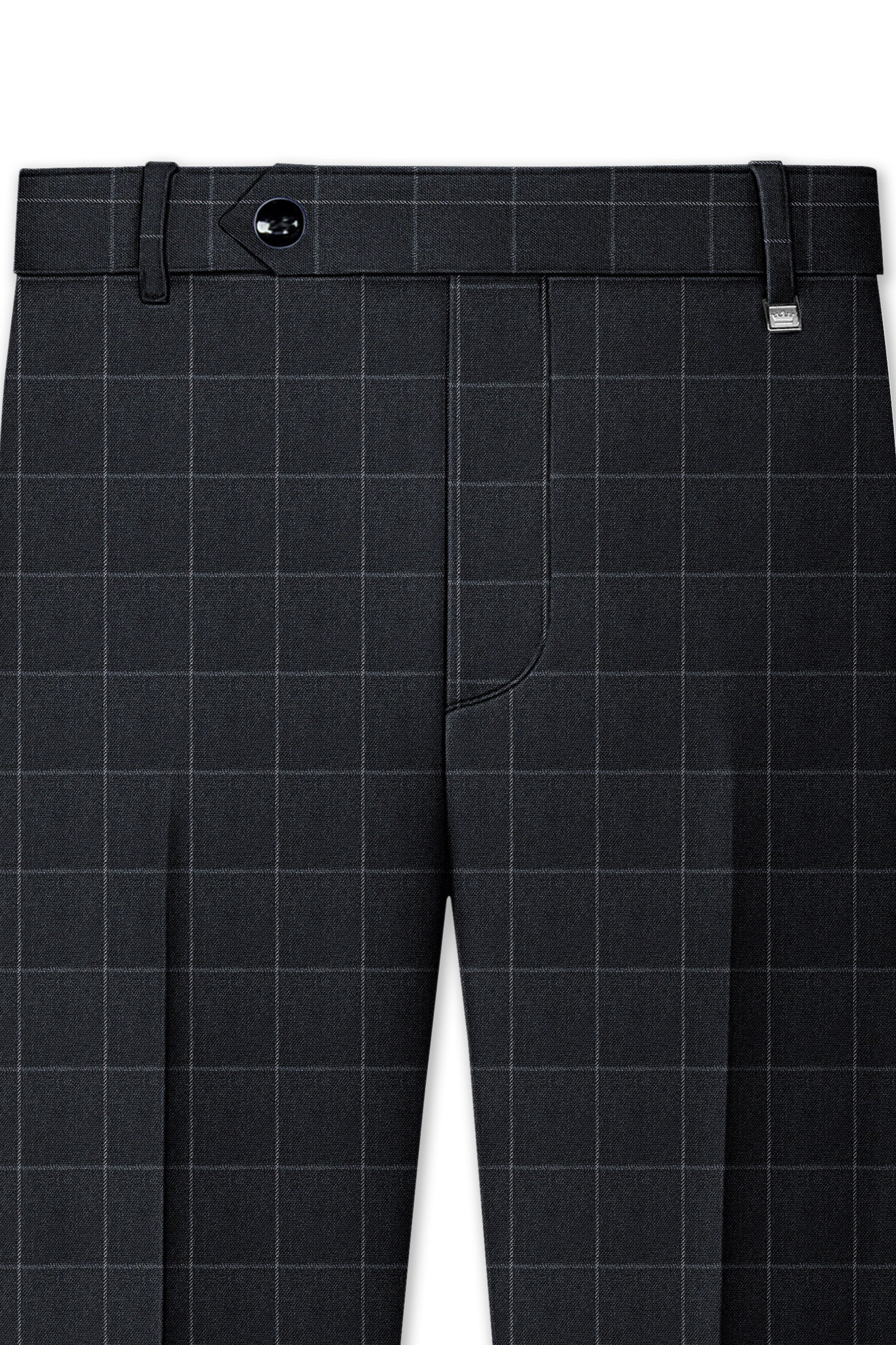 Charcoal Gray Windowpane Pants