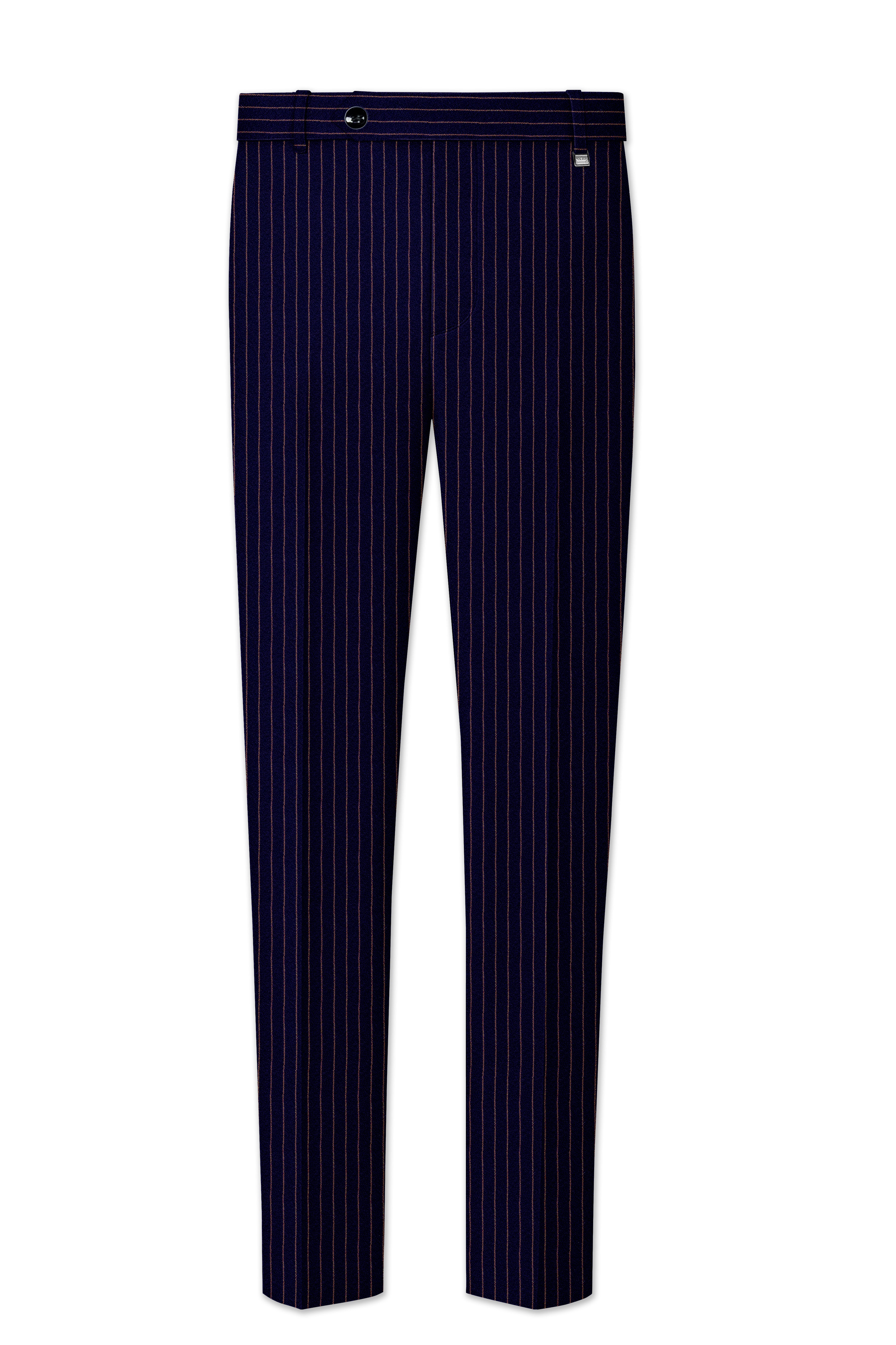 Tuna Blue with Coral Reef Brown Striped Pants