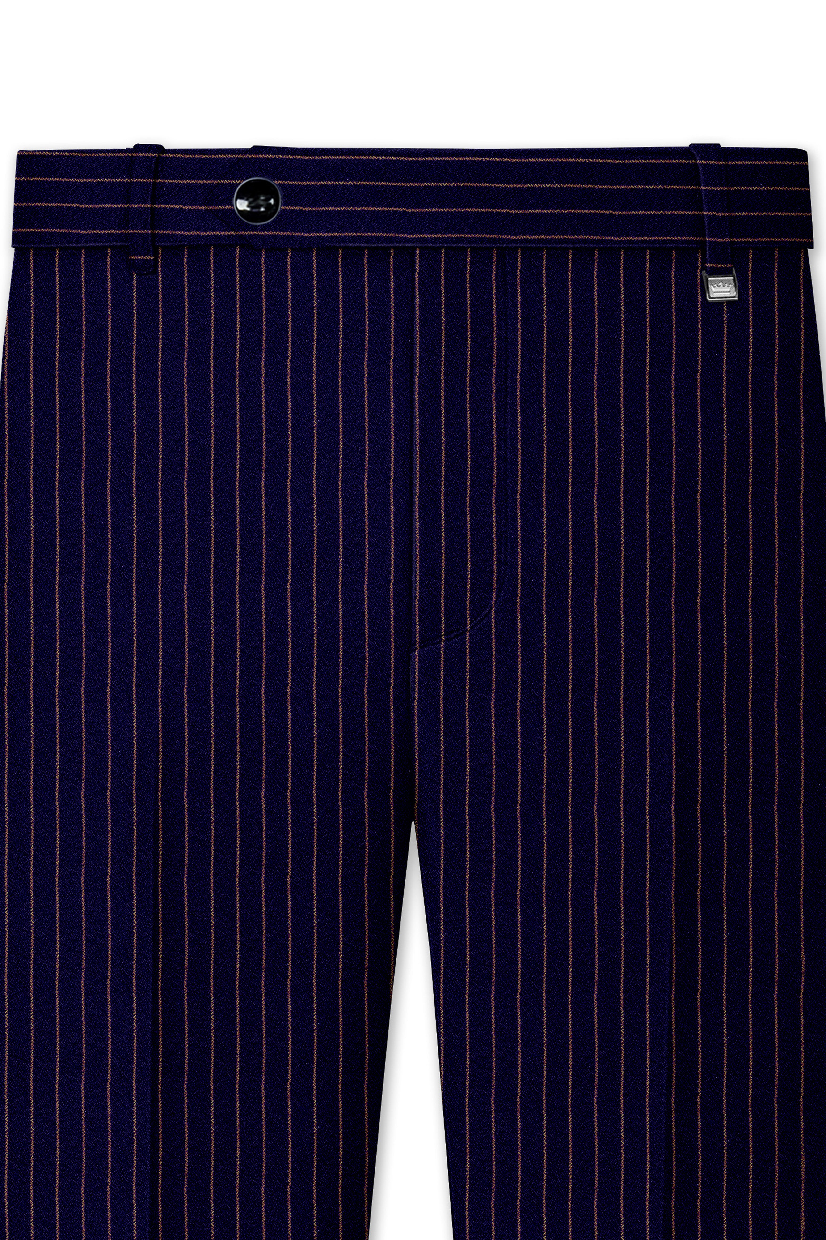 Tuna Blue with Coral Reef Brown Striped Pants