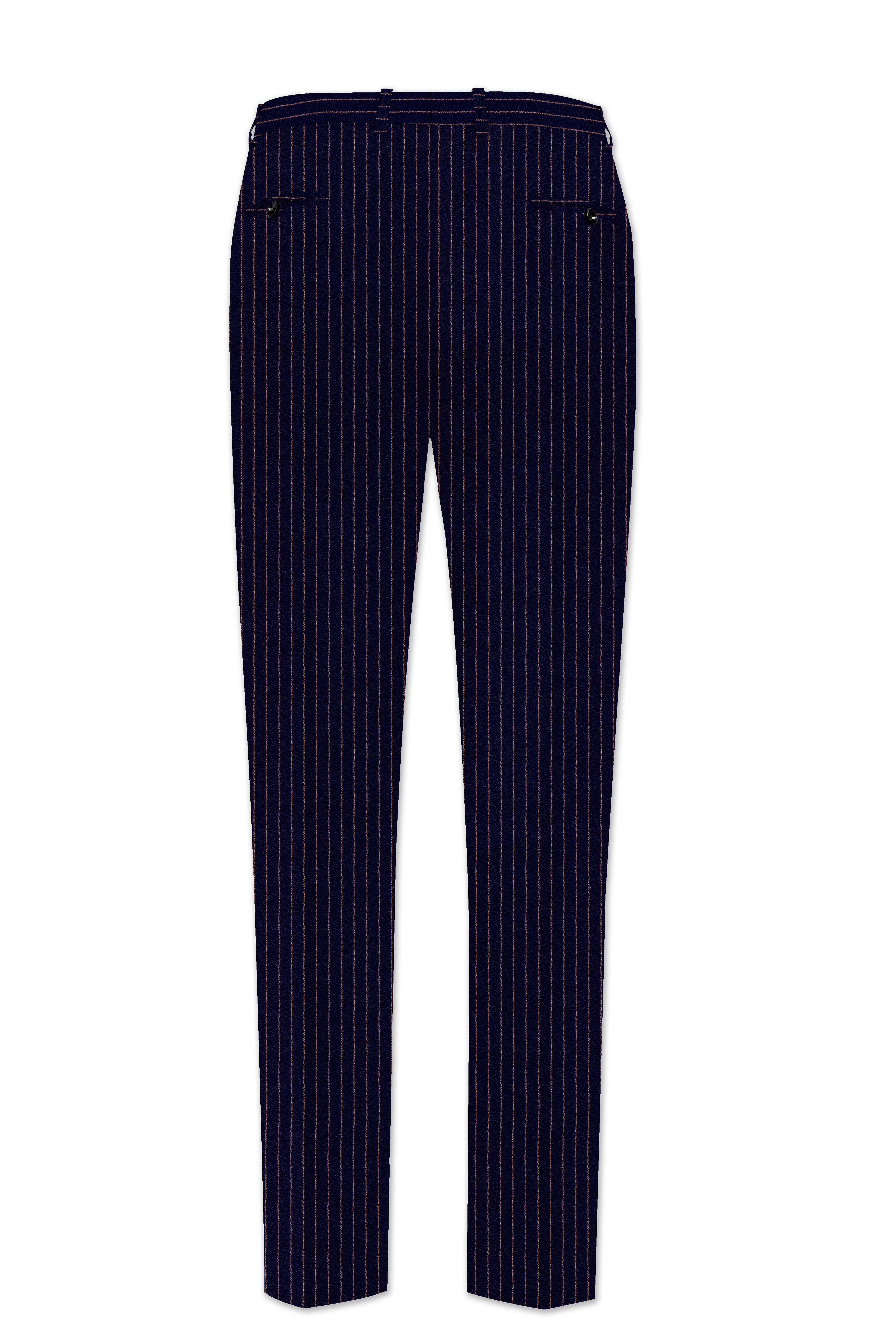 Tuna Blue with Coral Reef Brown Striped Pants