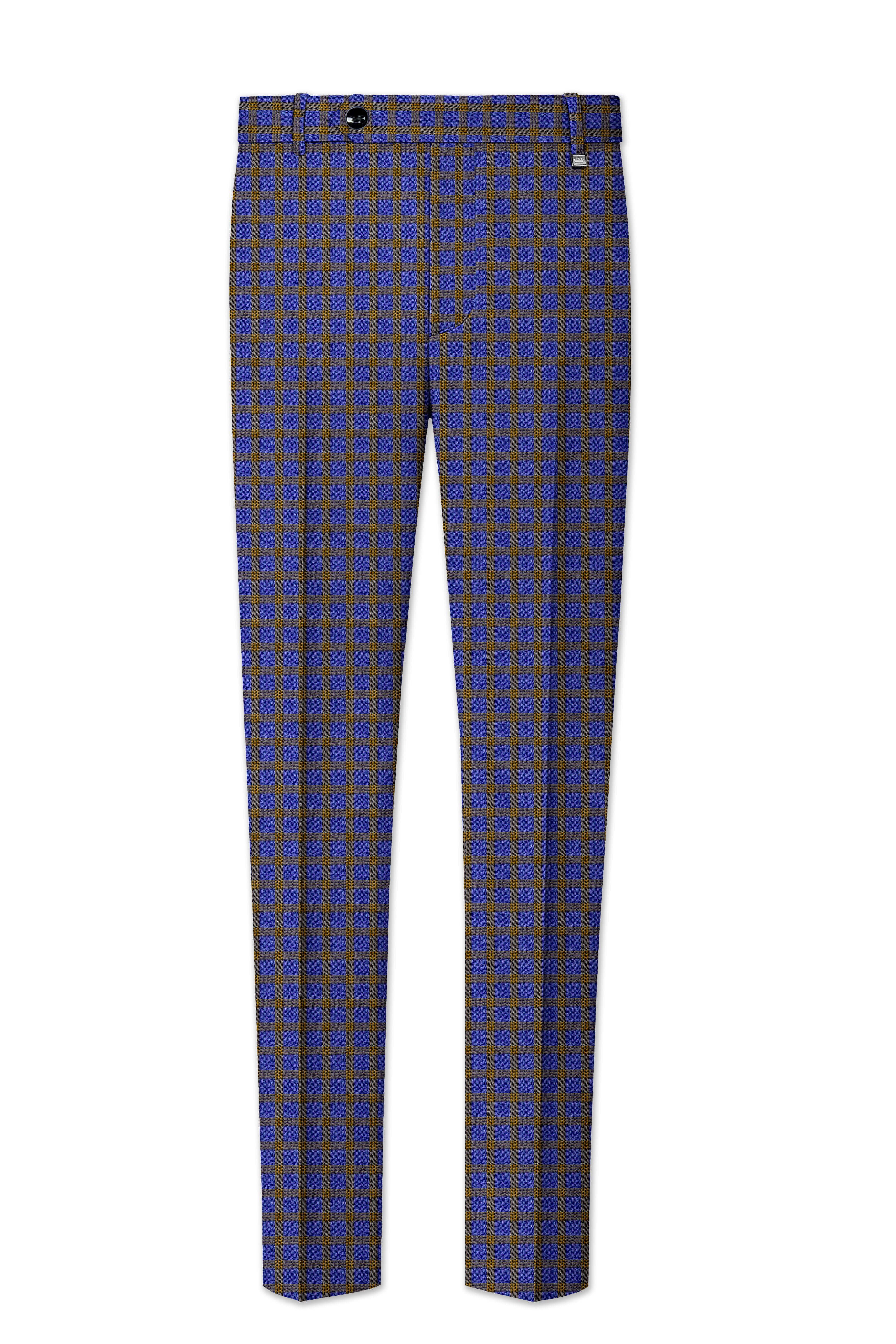 Twilight Blue with Alpine Brown Plaid Pants