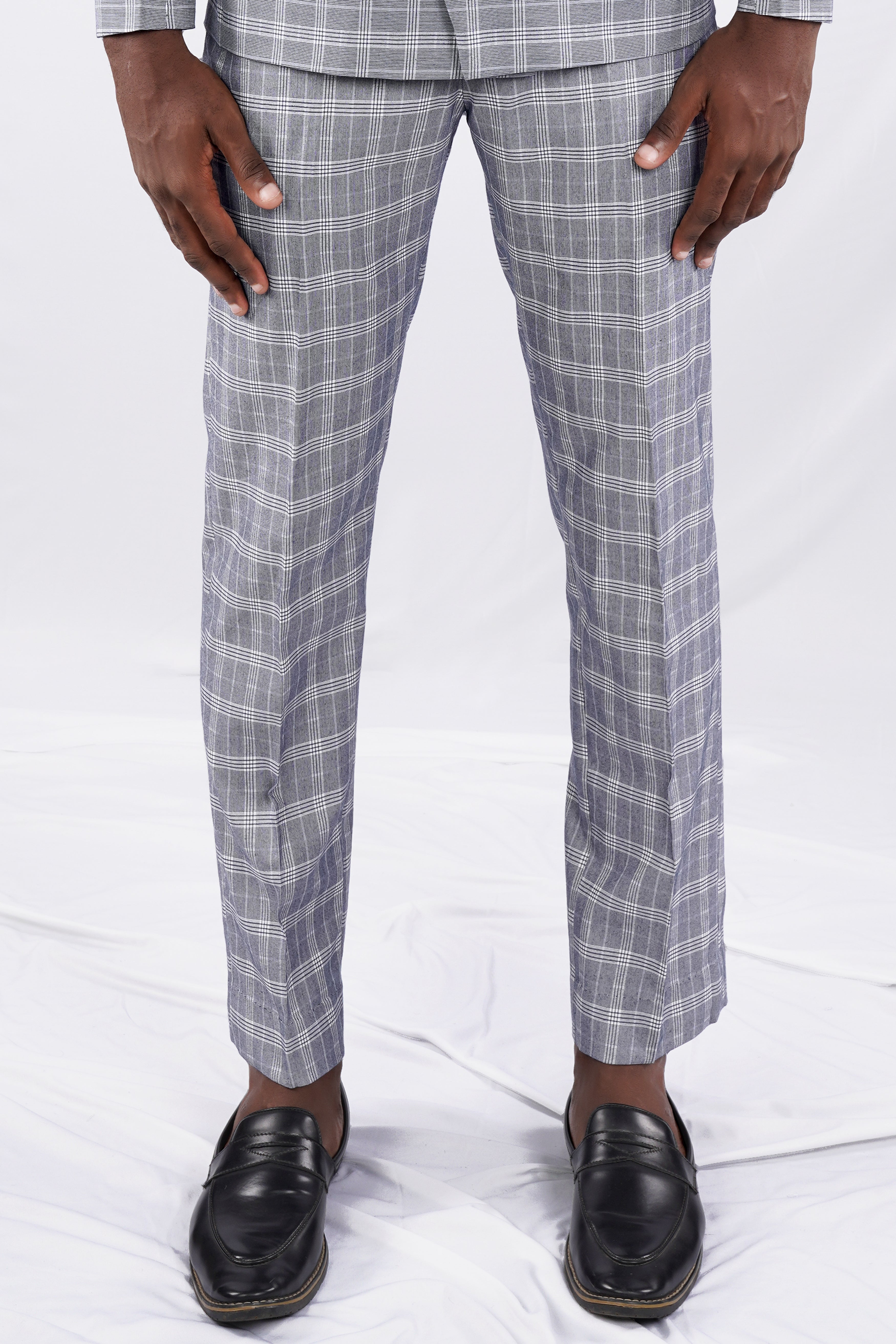 Monsoon Steel Gray Plaid Pant T2693-28, T2693-30, T2693-32, T2693-34, T2693-36, T2693-38, T2693-40, T2693-42, T2693-44