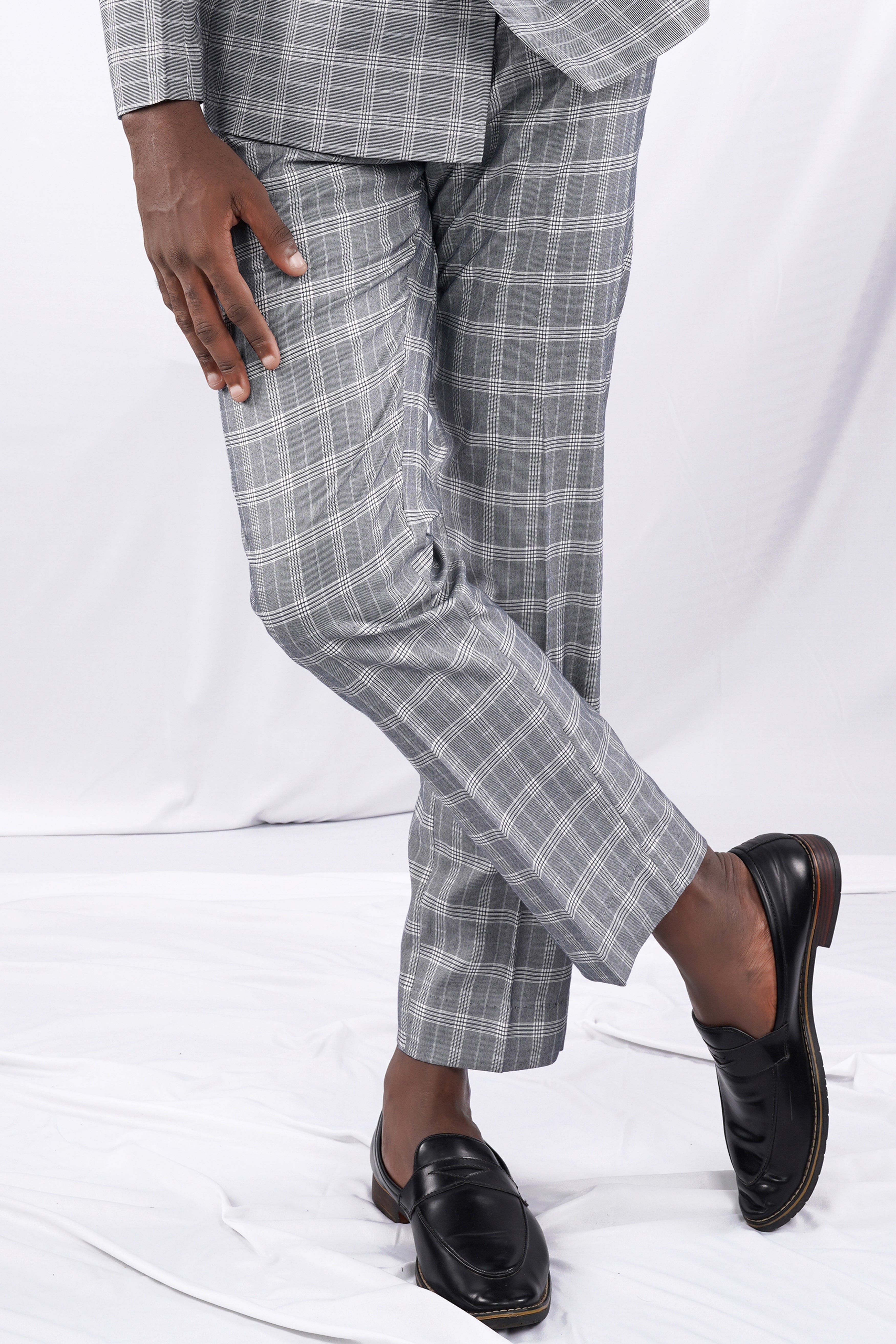 Monsoon Steel Gray Plaid Pant T2693-28, T2693-30, T2693-32, T2693-34, T2693-36, T2693-38, T2693-40, T2693-42, T2693-44