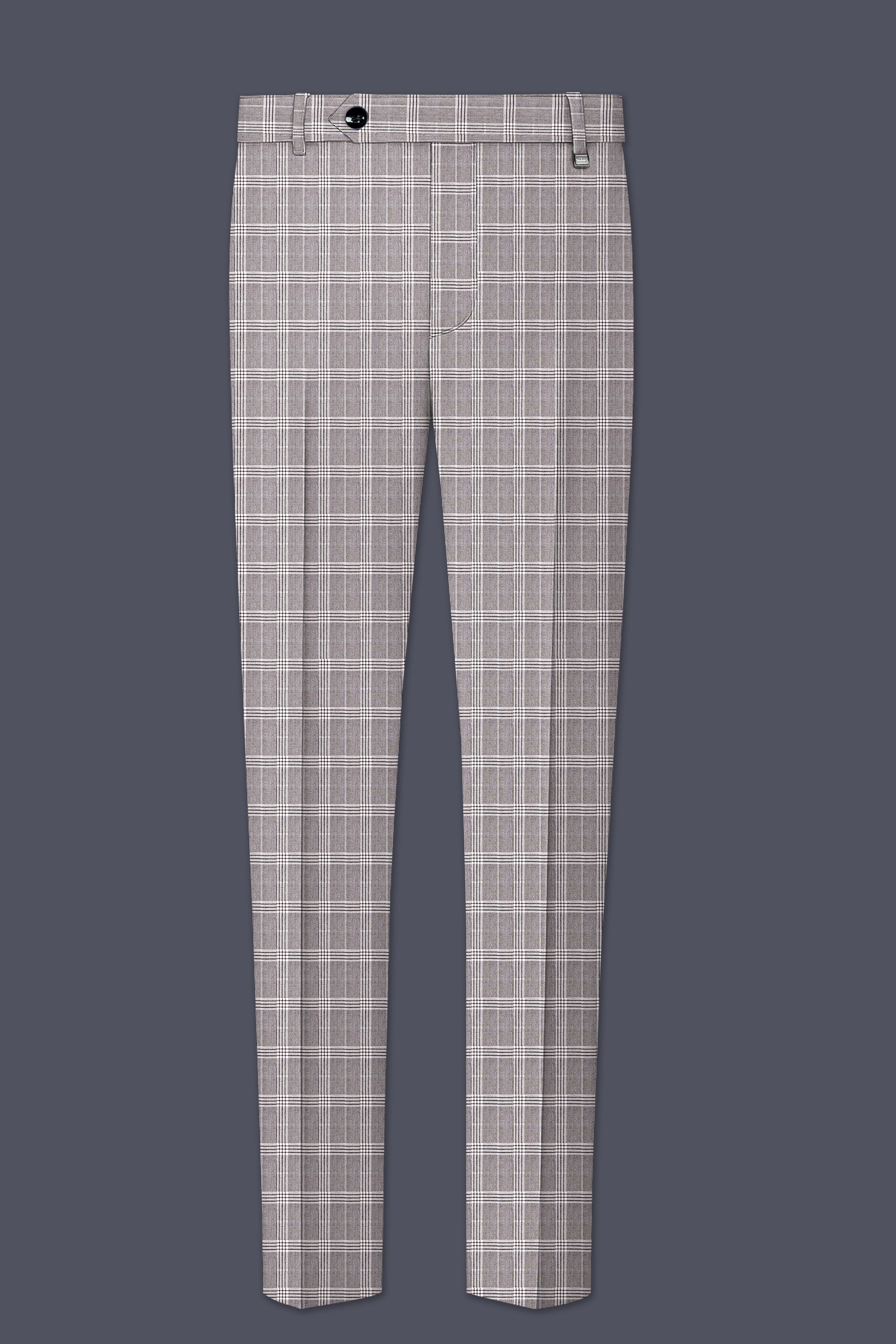 Bronco Gray and White Plaid Pant