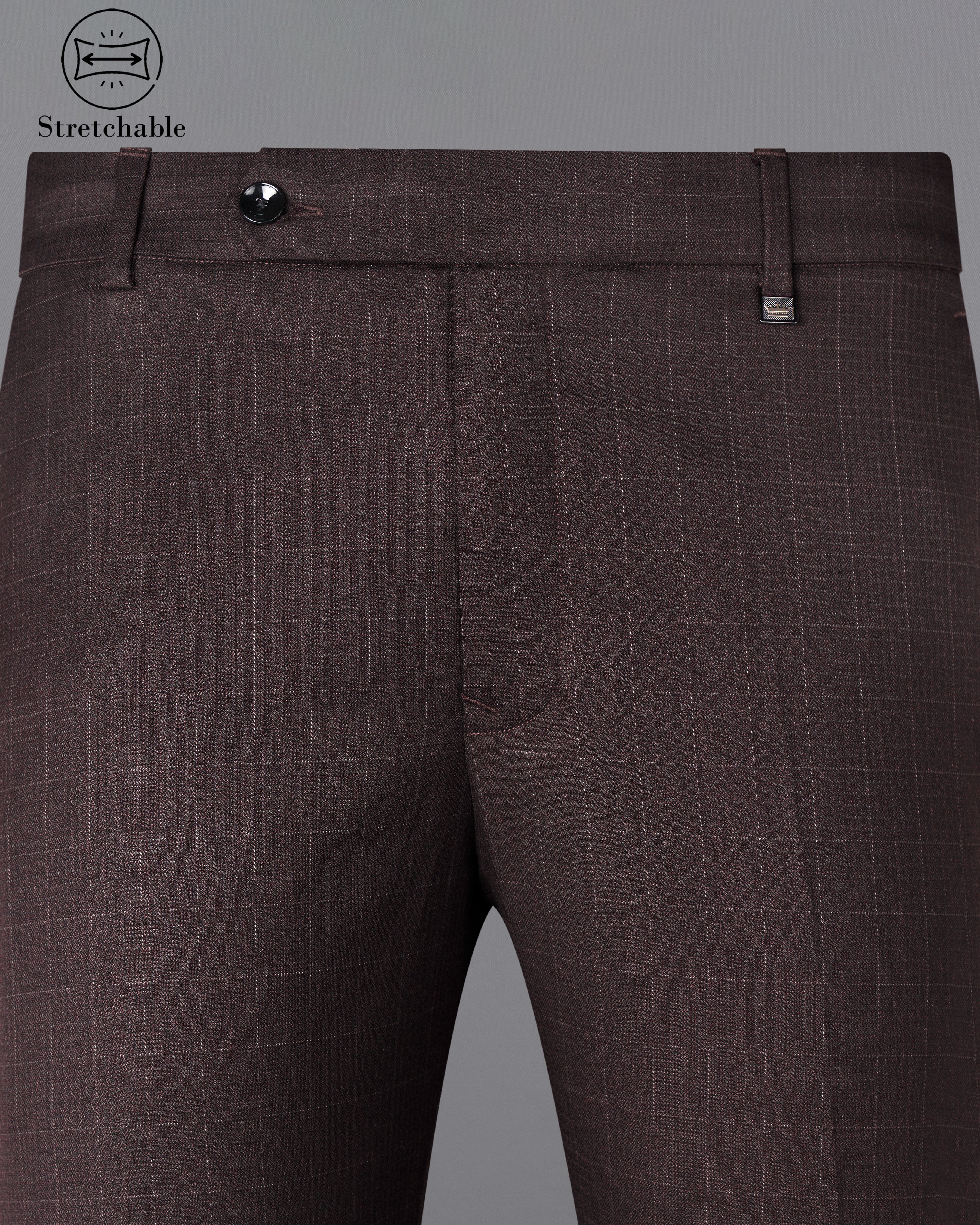 Taupe Maroon Stretchable Dobby traveler Pant T2715-28, T2715-30, T2715-32, T2715-34, T2715-36, T2715-38, T2715-40, T2715-42, T2715-44