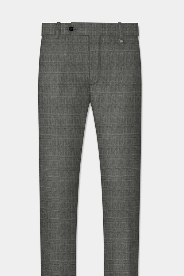 Tundora Dark Gray Subtle Plaid Pant