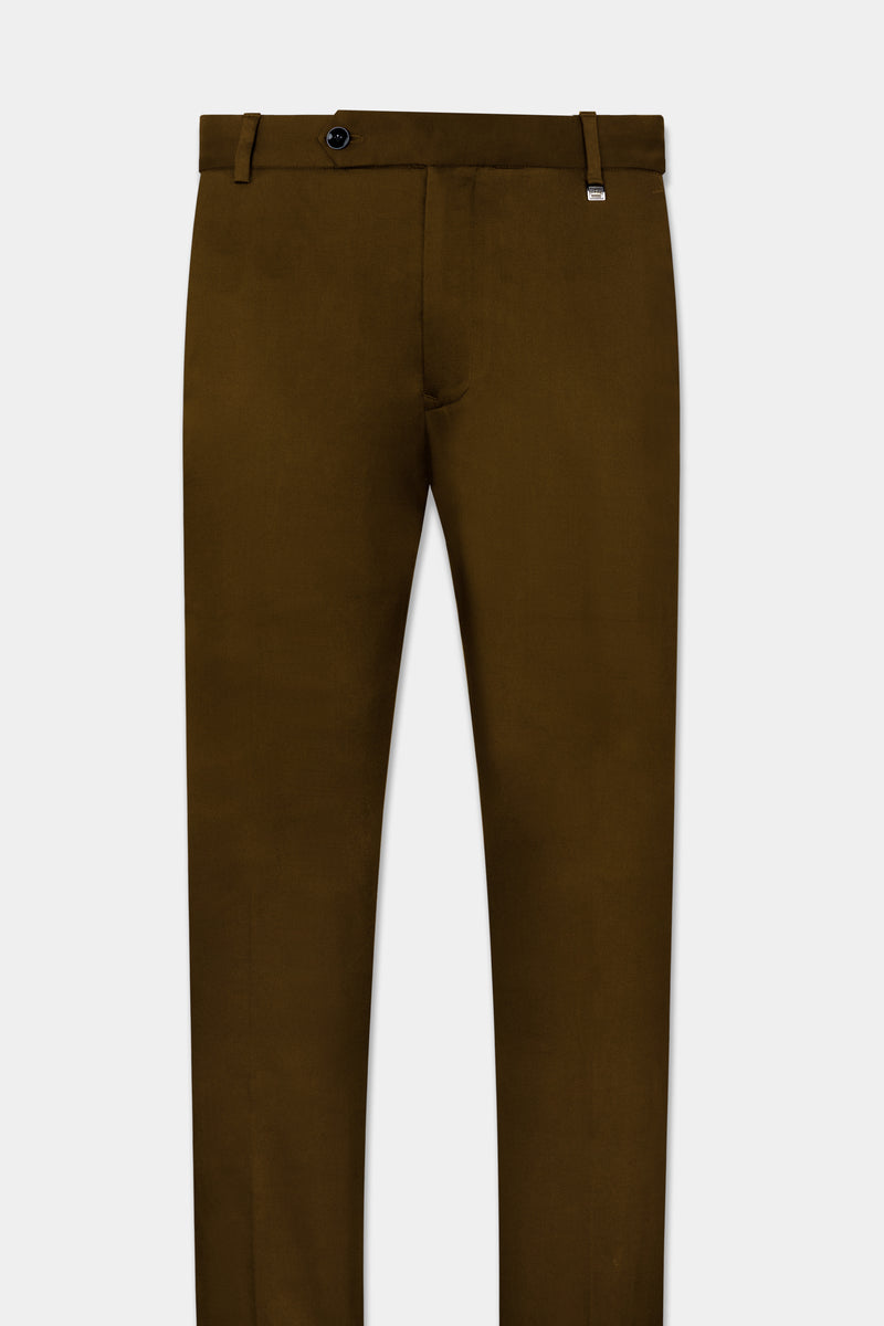Metallic Bronze Brown Premium Cotton Stretchable Traveler Pant