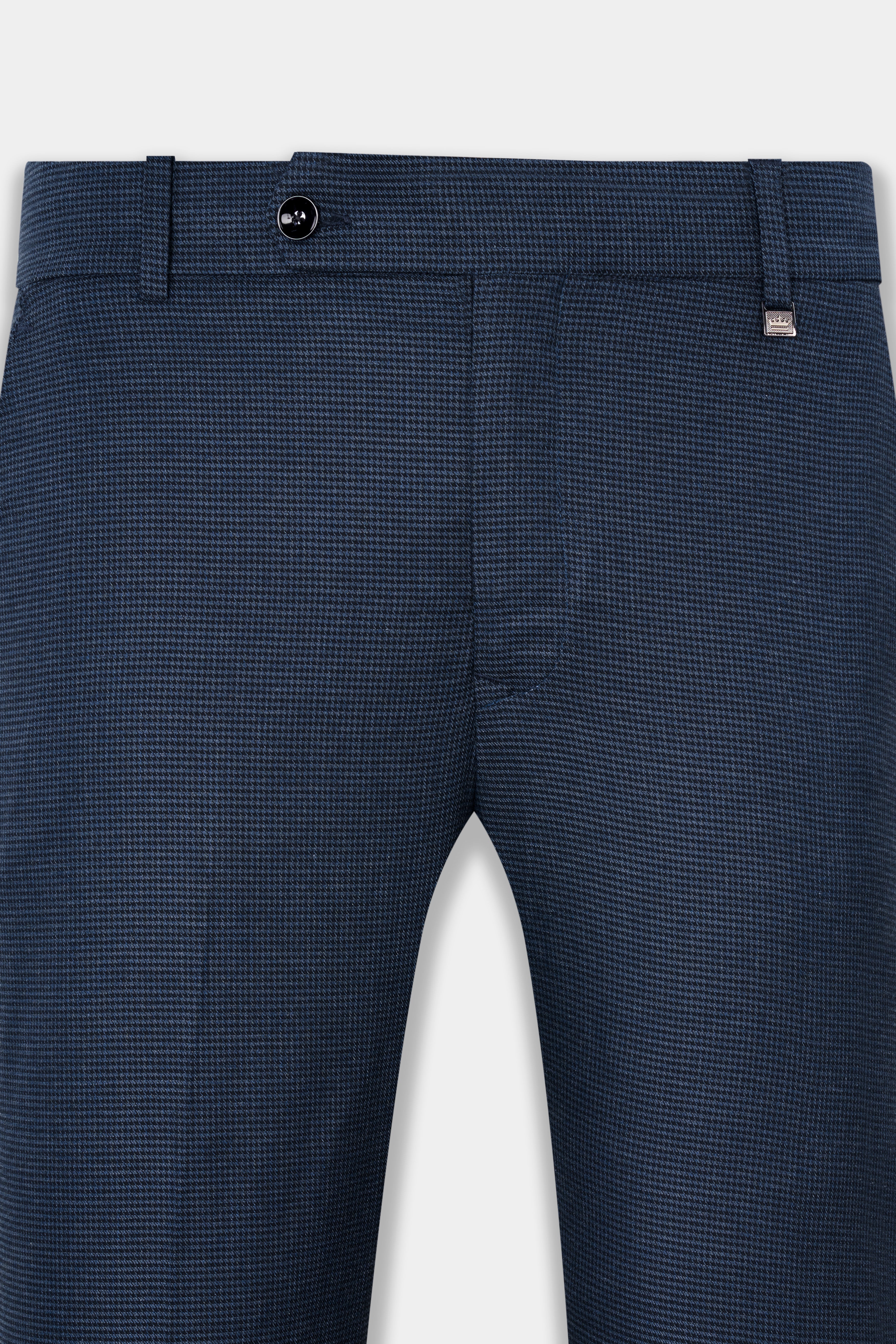 Limed Spruce Blue Wool Rich Pant With Houndstooth Pattern T2824-28, T2824-30, T2824-32, T2824-34, T2824-36, T2824-38, T2824-40, T2824-42, T2824-44