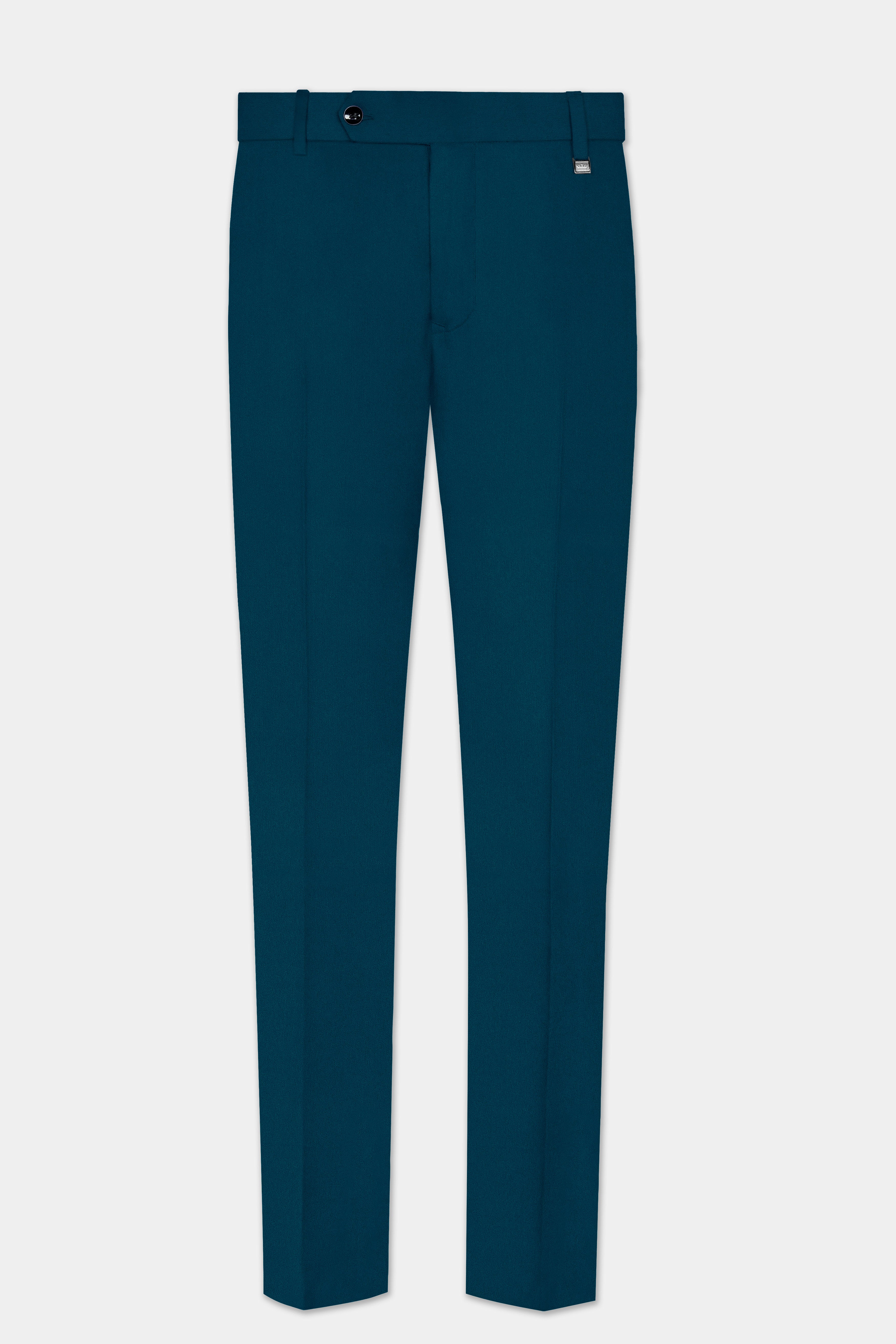 Dell Blue Wool Rich Stretchable Waistband Pant