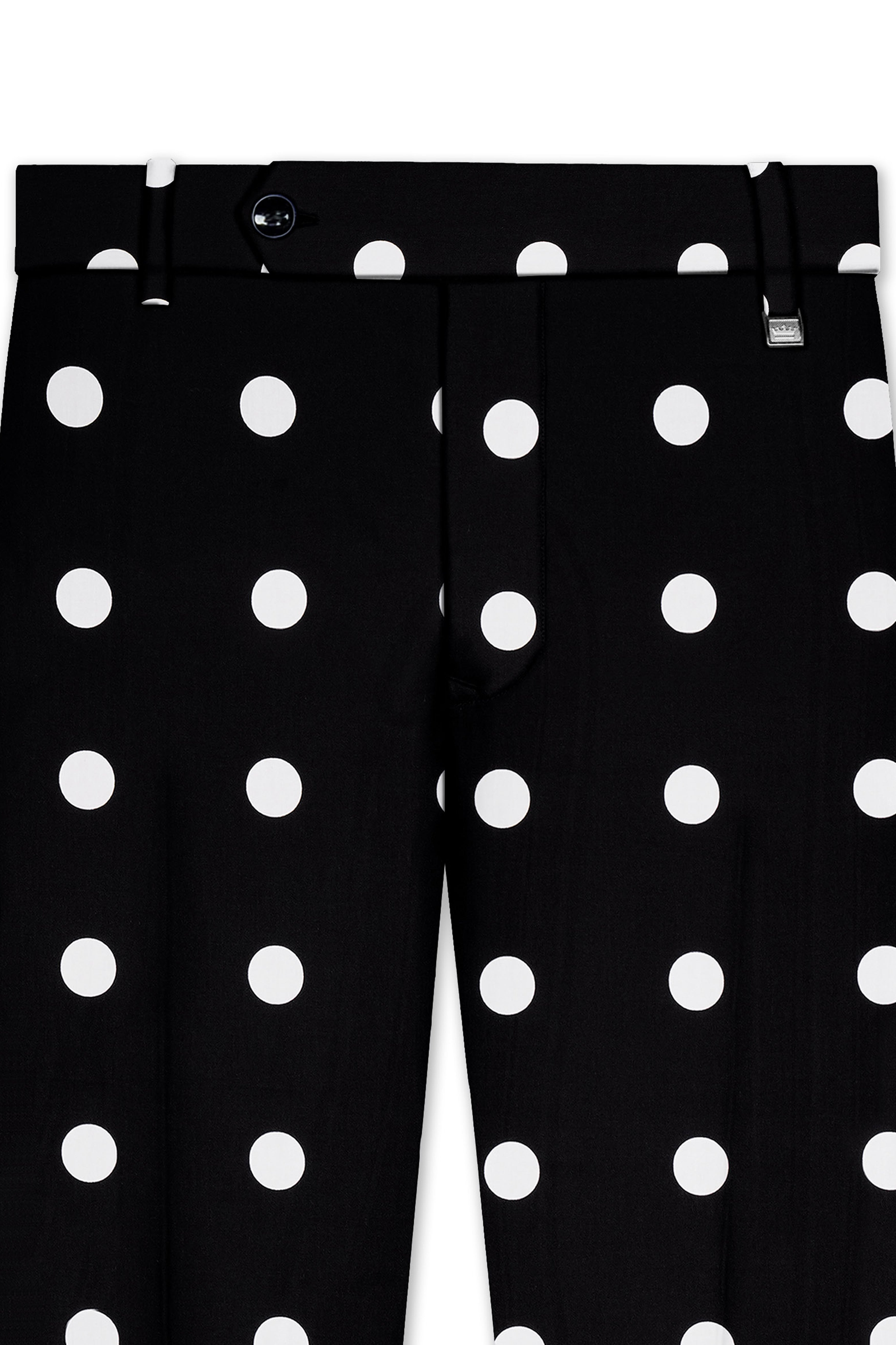 Jade Black with White Polka Dotted Premium Cotton Pant