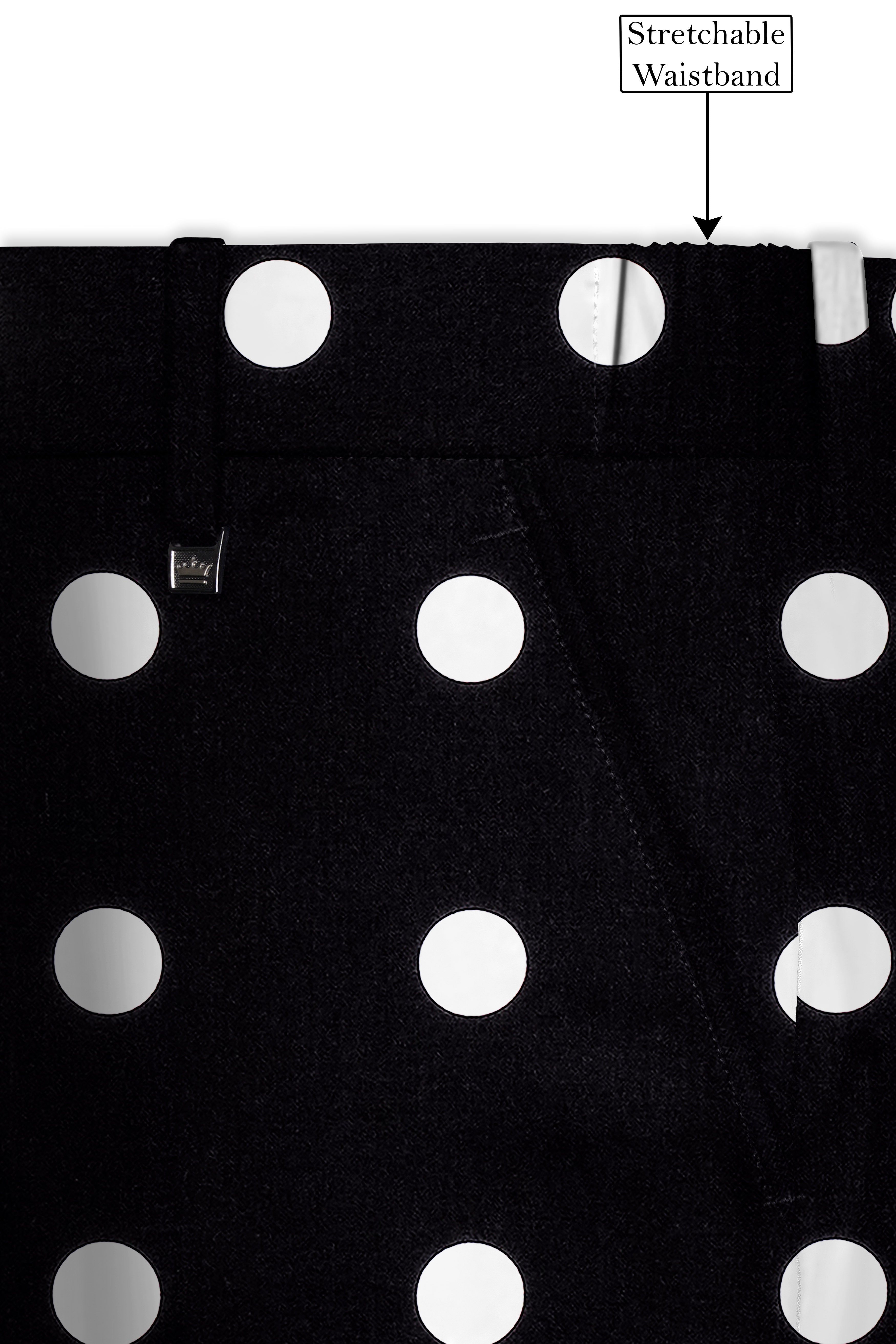 Jade Black with White Polka Dotted Premium Cotton Pant