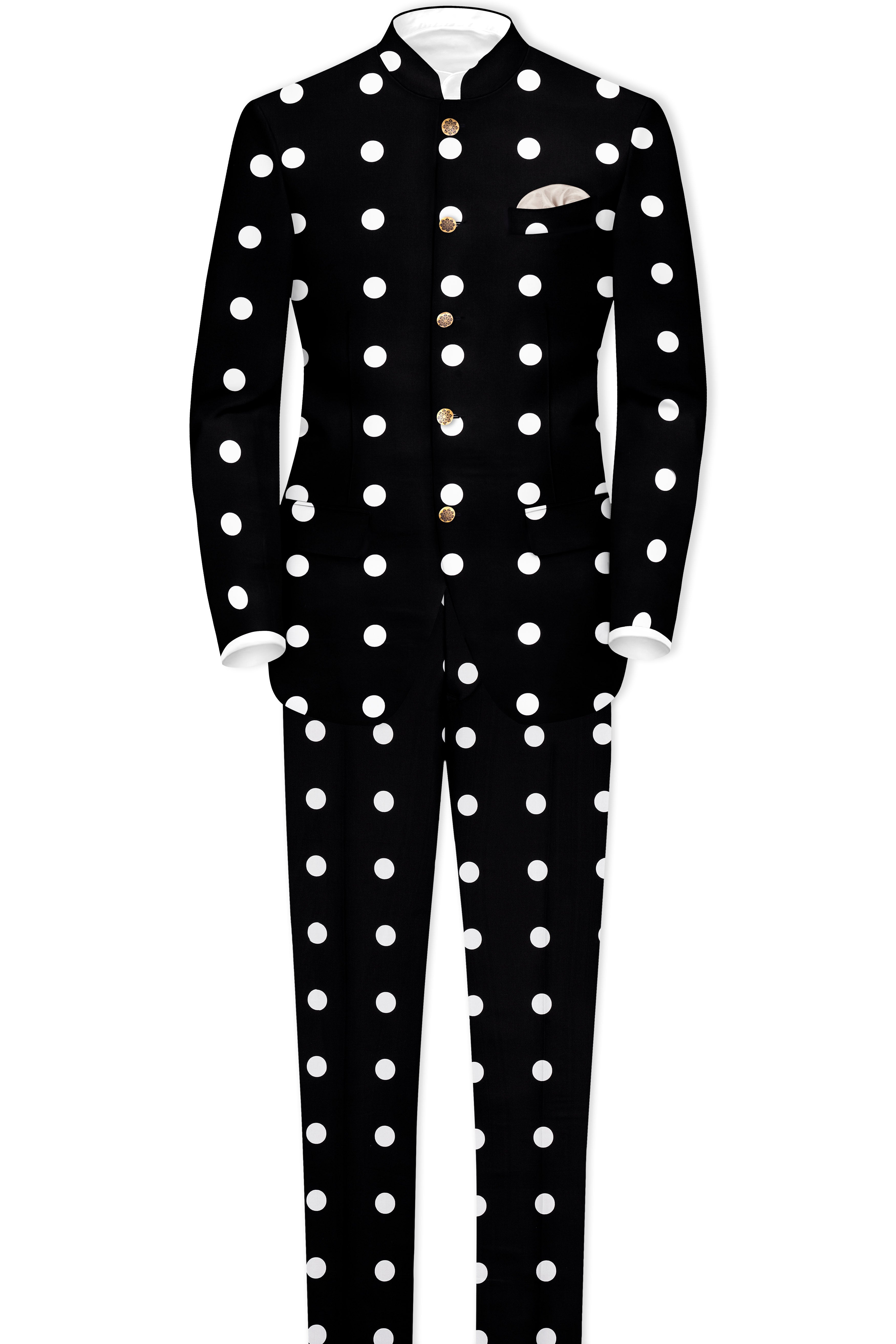 Jade Black with White Polka Dotted Premium Cotton Pant