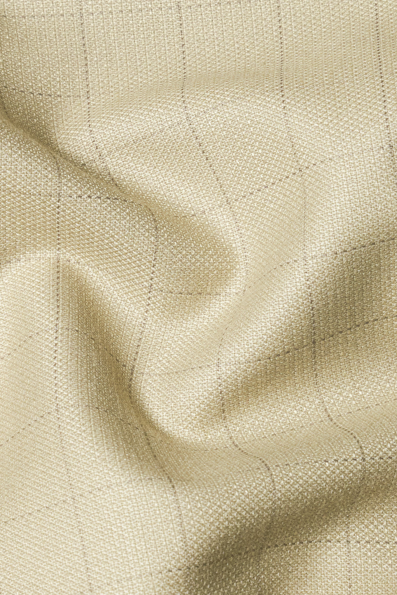 Pavlova Brown with Taupe Brown Checkered Dobby Wool Rich Pant