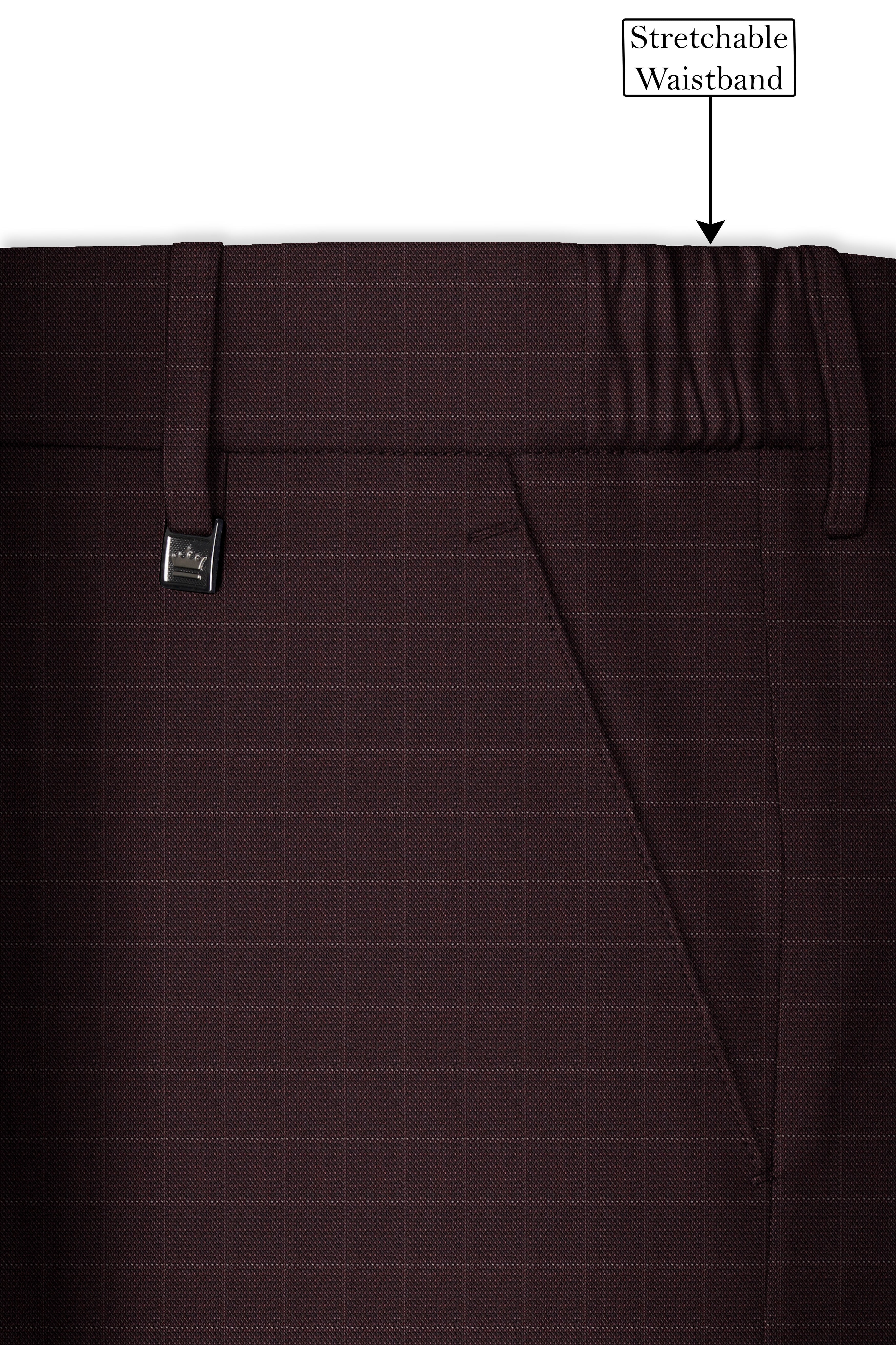 Gondola Brown Checkered Wool Rich Pant