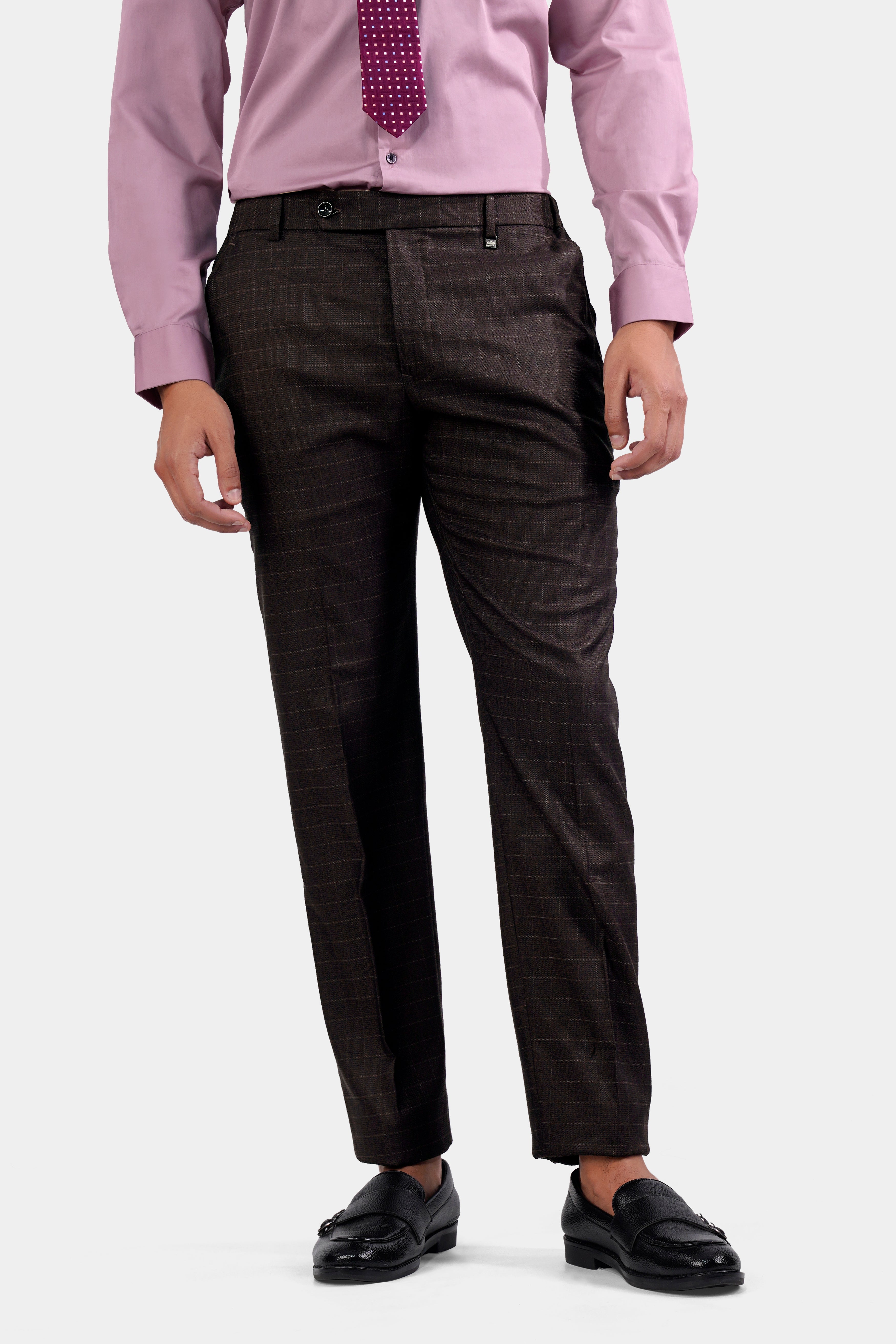 Gondola Brown Checkered Wool Rich Pant T2902-SW-28, T2902-SW-30, T2902-SW-32, T2902-SW-34, T2902-SW-36, T2902-SW-38, T2902-SW-40, T2902-SW-42, T2902-SW-44