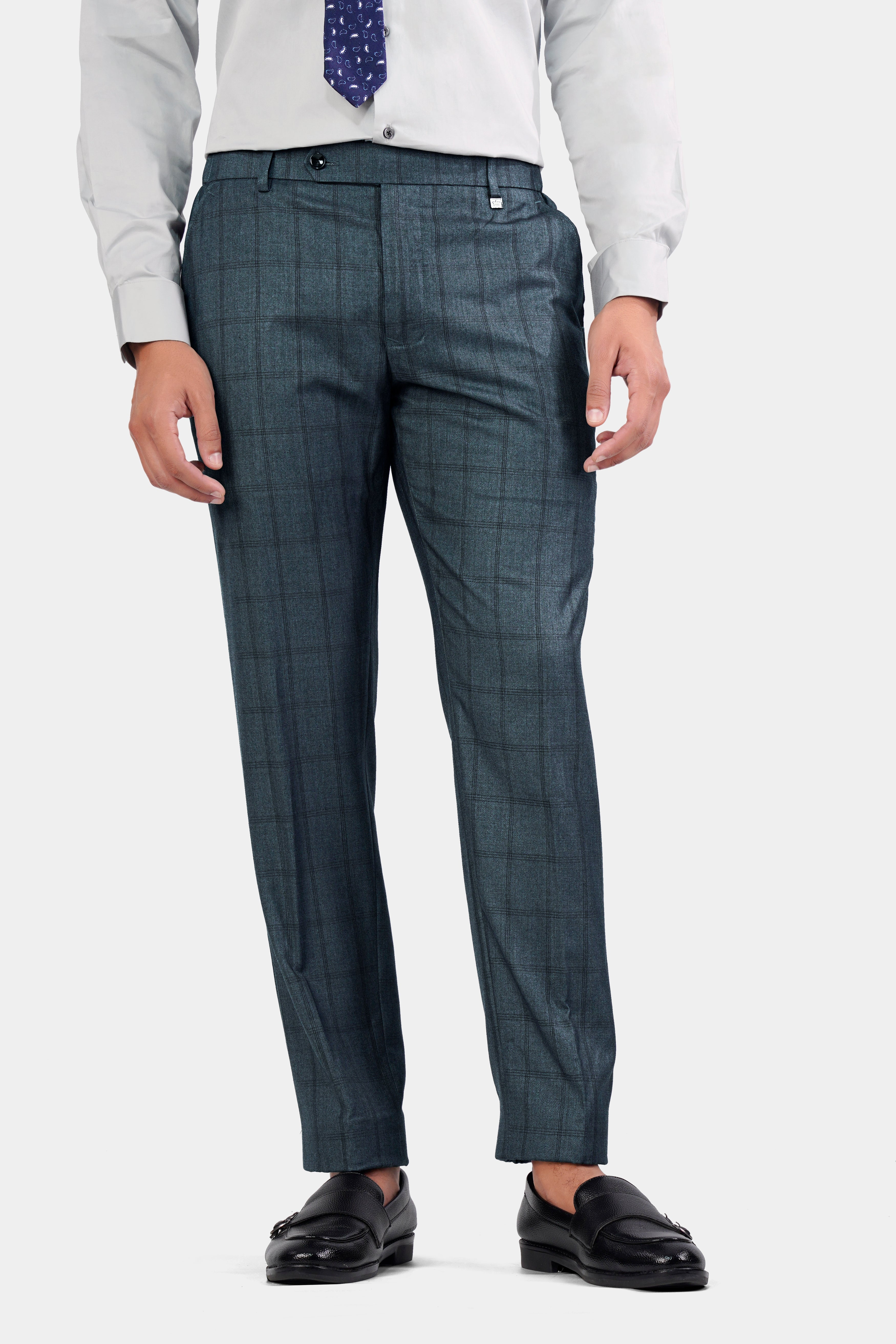 Bayoux Gray Plaid Wool Rich Pant T2906-SW-28, T2906-SW-30, T2906-SW-32, T2906-SW-34, T2906-SW-36, T2906-SW-38, T2906-SW-40, T2906-SW-42, T2906-SW-44