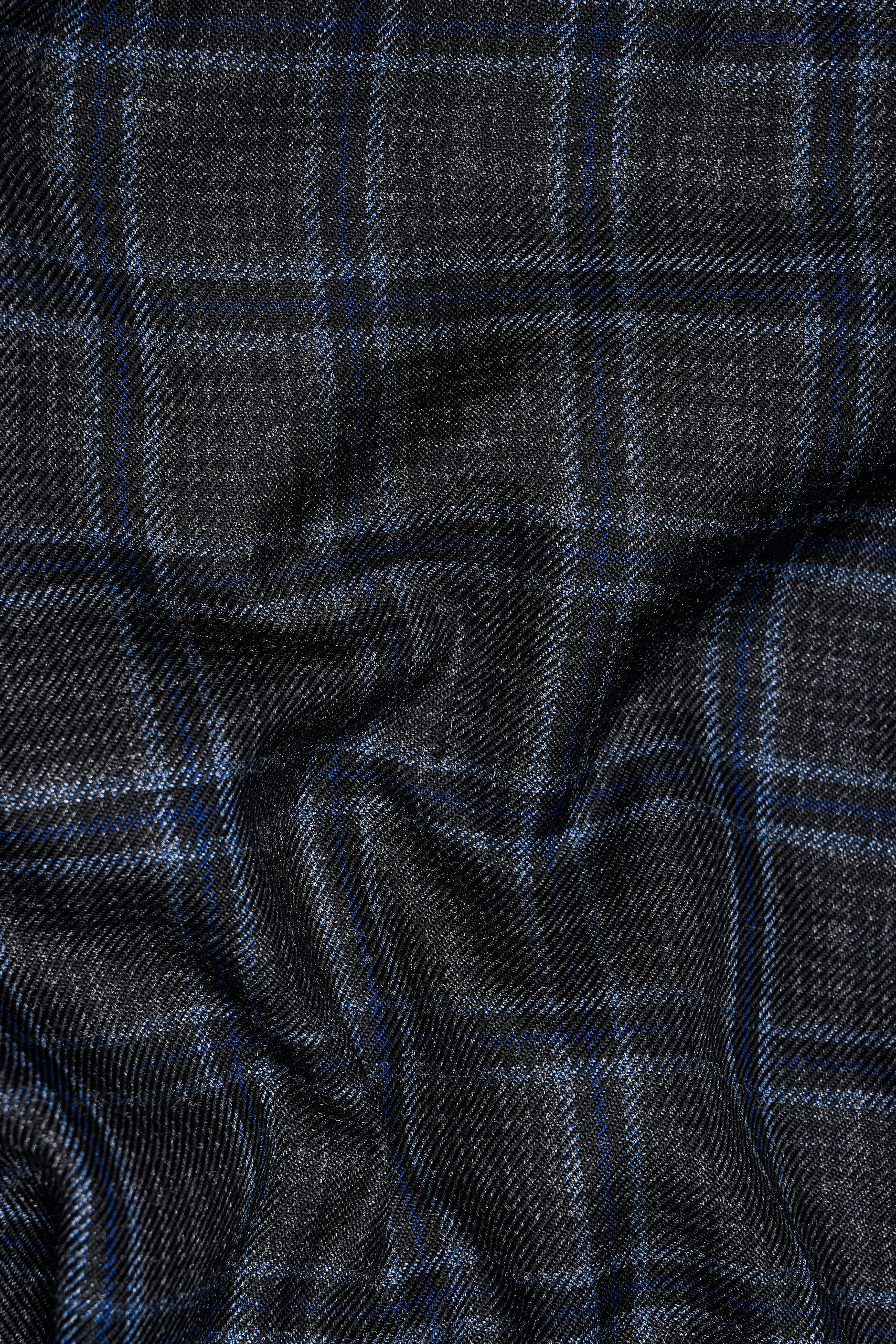 Bleached Black and Marine Blue Plaid Tweed Pant T2907-SW-28, T2907-SW-30, T2907-SW-32, T2907-SW-34, T2907-SW-36, T2907-SW-38, T2907-SW-40, T2907-SW-42, T2907-SW-44