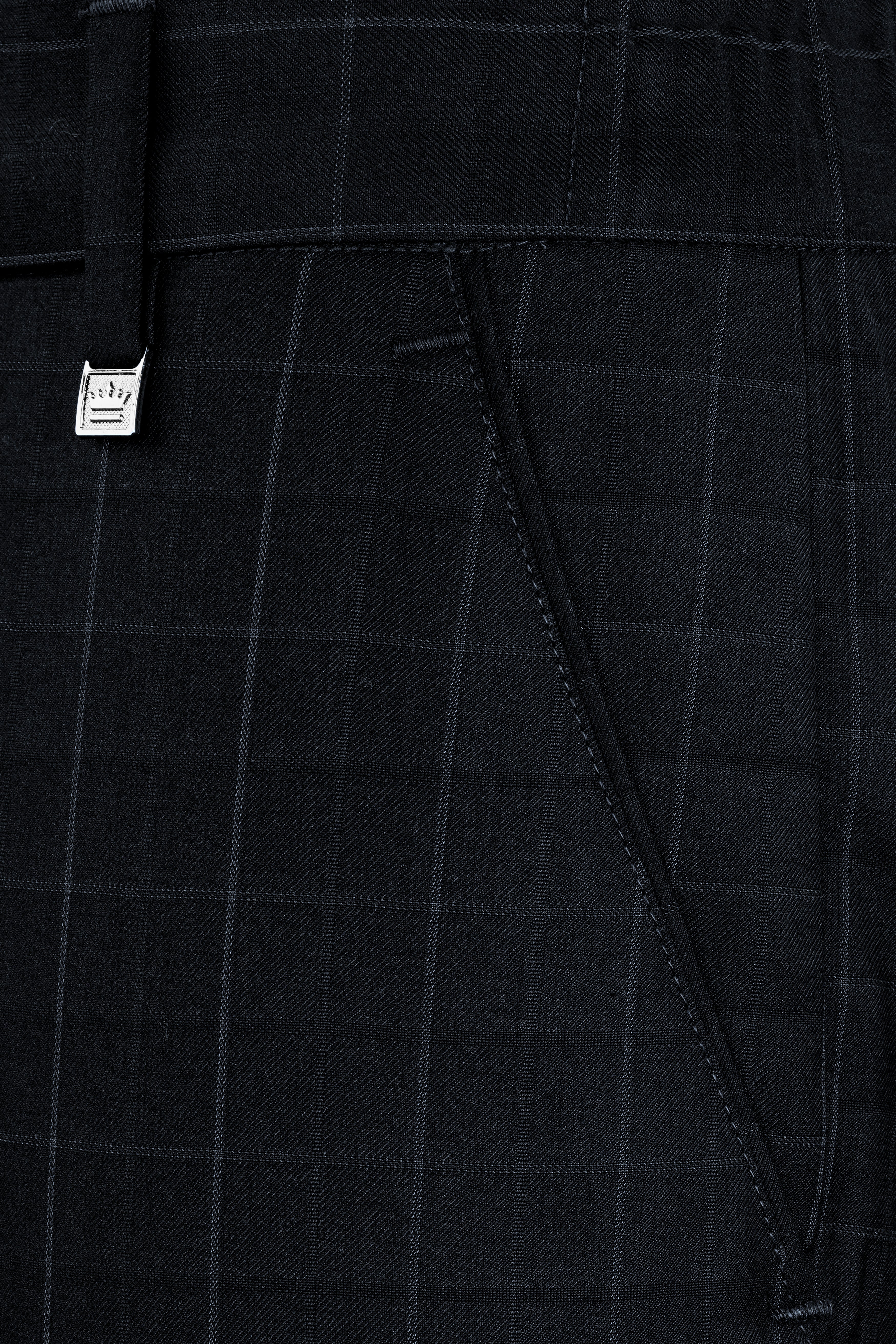Jade Black Subtle Checkered Wool Rich Pant T2909-SW-28, T2909-SW-30, T2909-SW-32, T2909-SW-34, T2909-SW-36, T2909-SW-38, T2909-SW-40, T2909-SW-42, T2909-SW-44