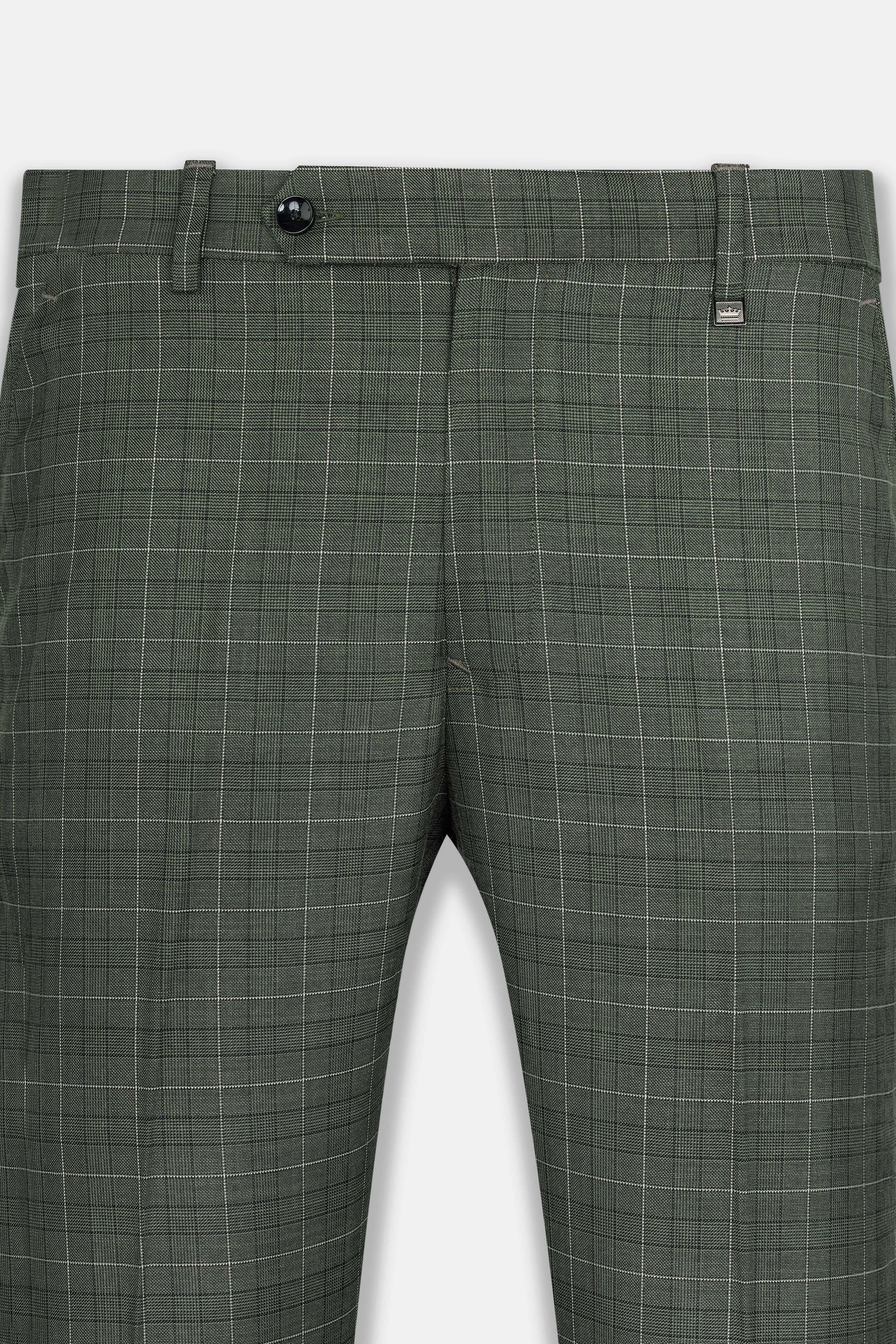 Artichoke Green Checkered Wool Rich Pant T2913-SW-28, T2913-SW-30, T2913-SW-32, T2913-SW-34, T2913-SW-36, T2913-SW-38, T2913-SW-40, T2913-SW-42, T2913-SW-44