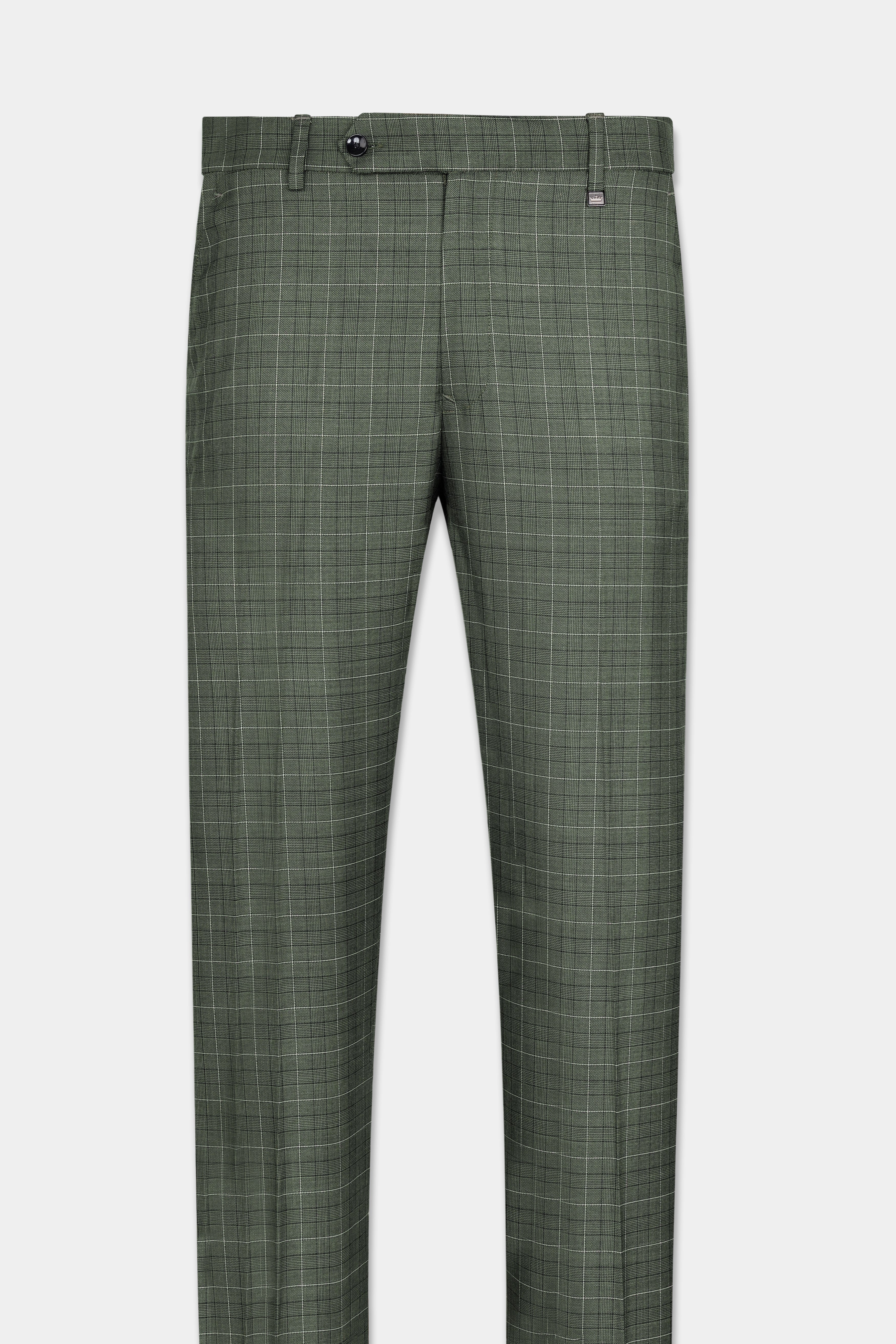 Artichoke Green Checkered Wool Rich Pant T2913-SW-28, T2913-SW-30, T2913-SW-32, T2913-SW-34, T2913-SW-36, T2913-SW-38, T2913-SW-40, T2913-SW-42, T2913-SW-44